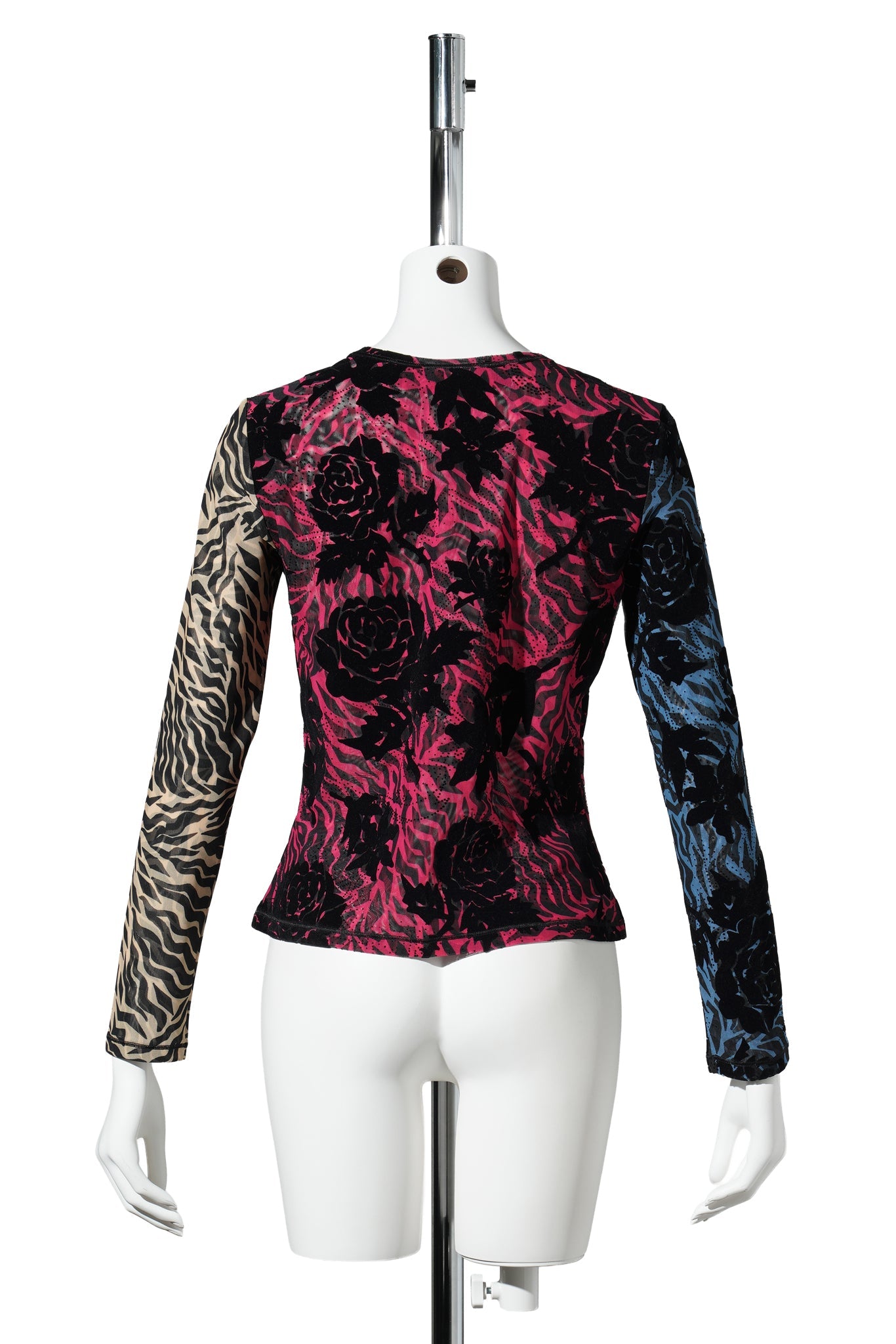 TOTALLY TIGER FLOCKED MESH LS TOP / MULTI