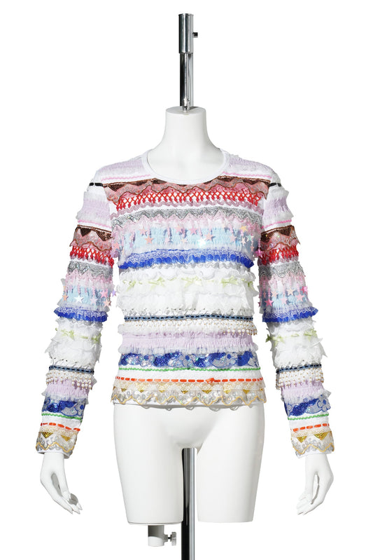 STARBRITES JERSEY TOP / WHITE MULTI