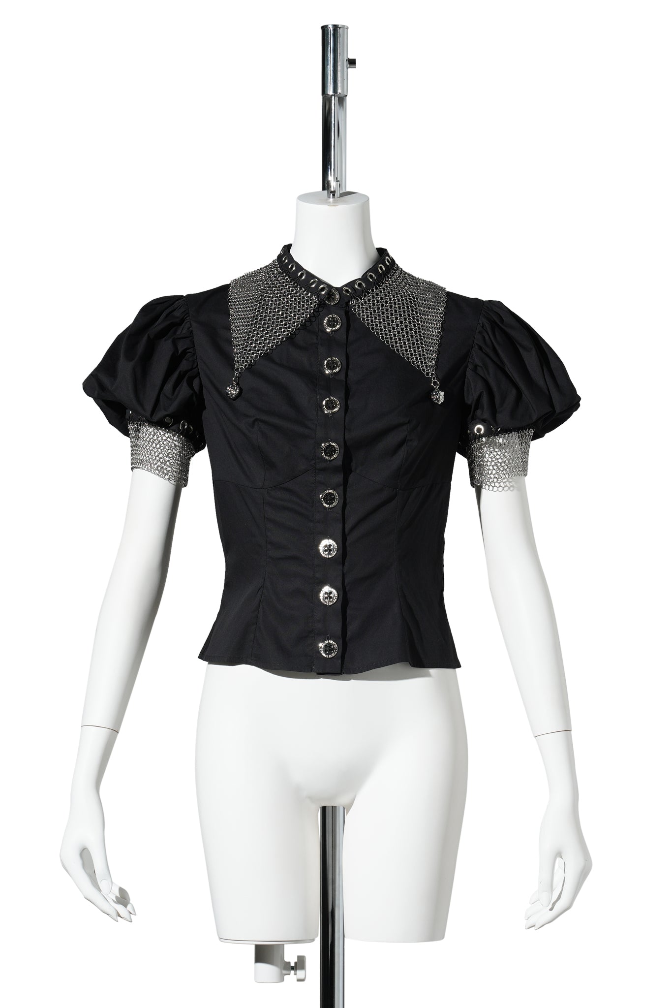 TITAN CHAINMAIL SHORT SLEEVE BLOUSE / BLACK