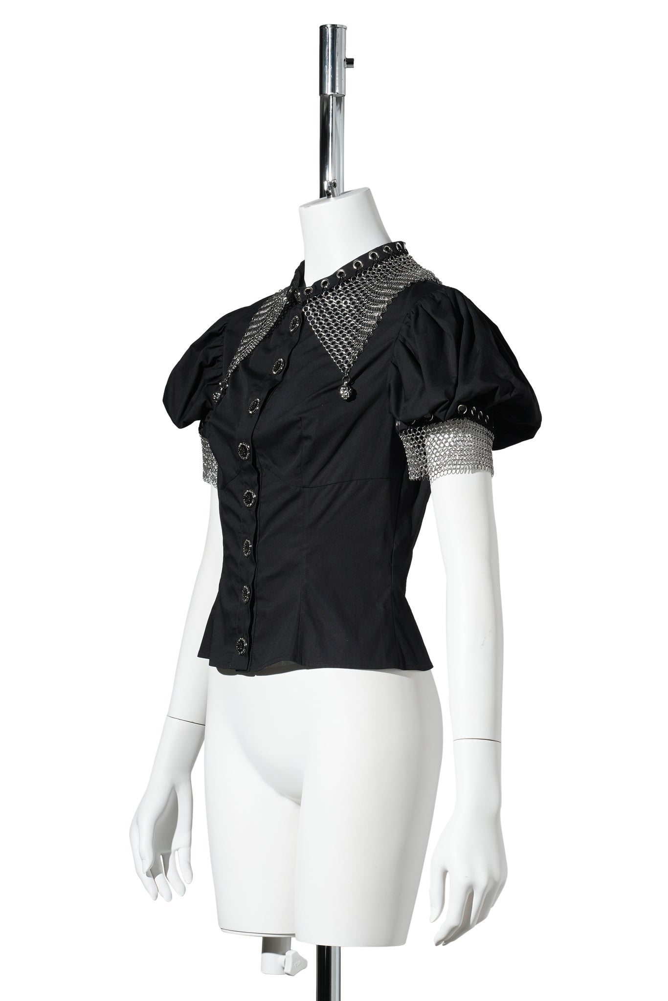 TITAN CHAINMAIL SHORT SLEEVE BLOUSE / BLACK