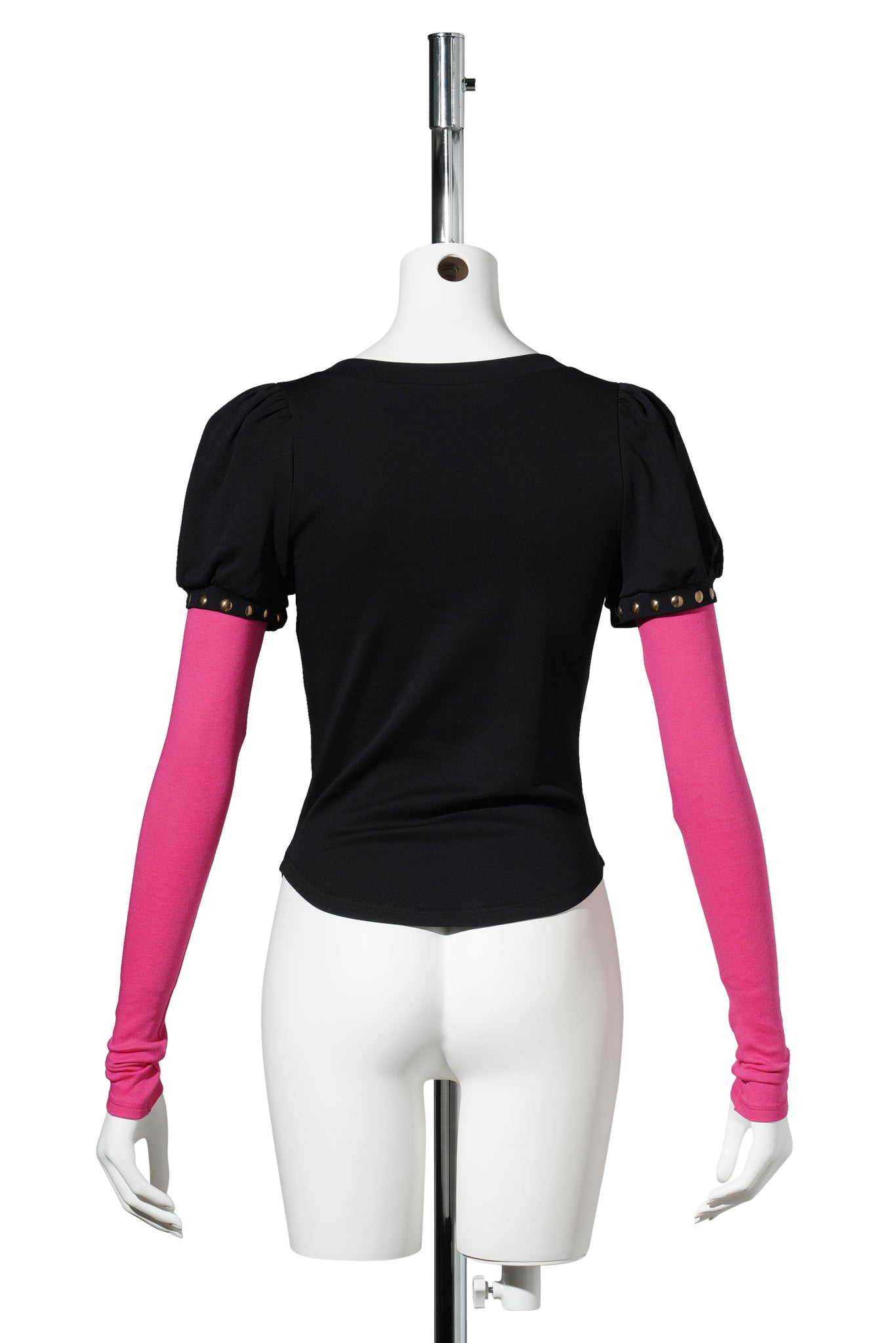 JANINE JERSEY TOP / BLACK AND PINK
