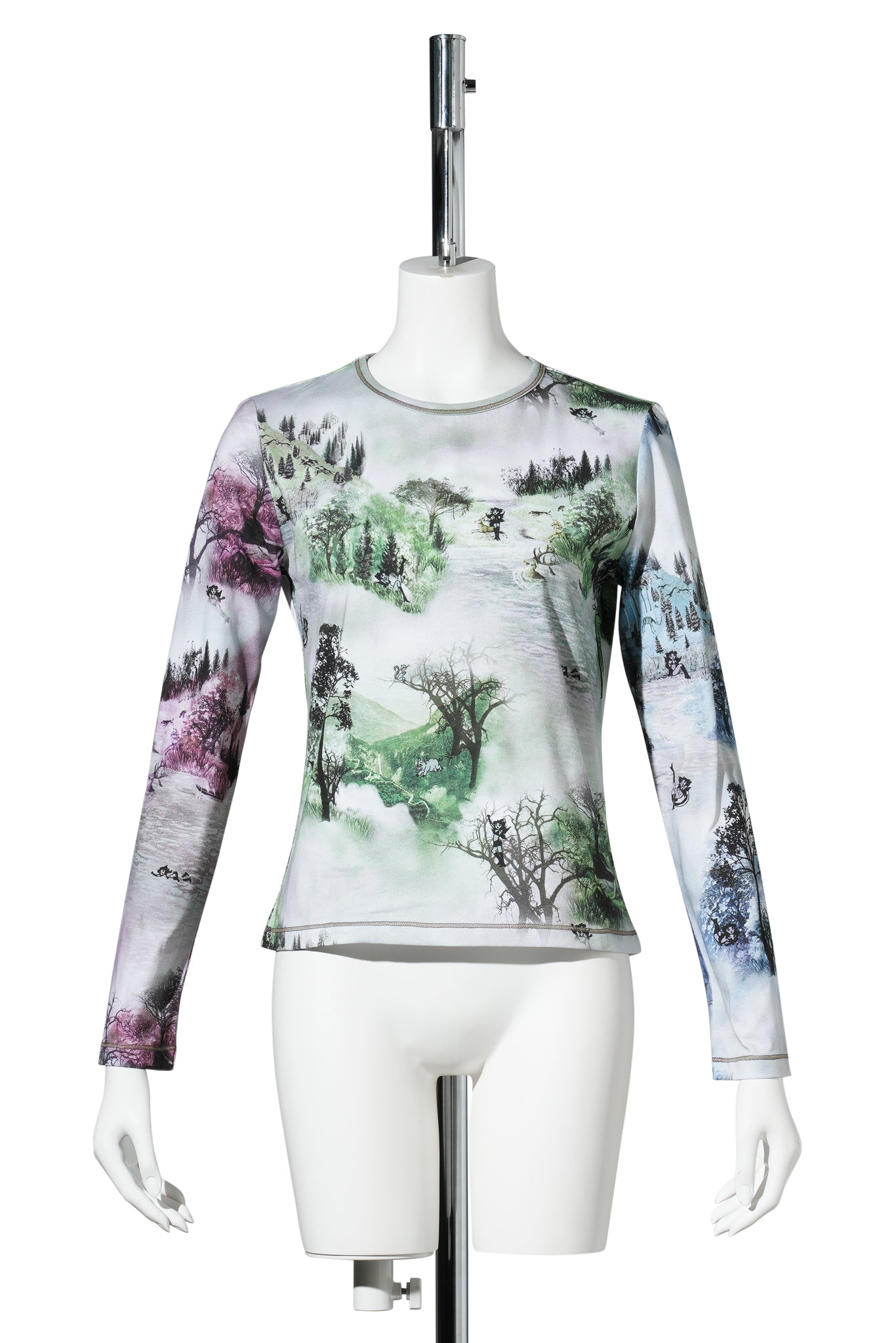 WHERE IS SHE? FITTED JERSEY TOP / MULTI