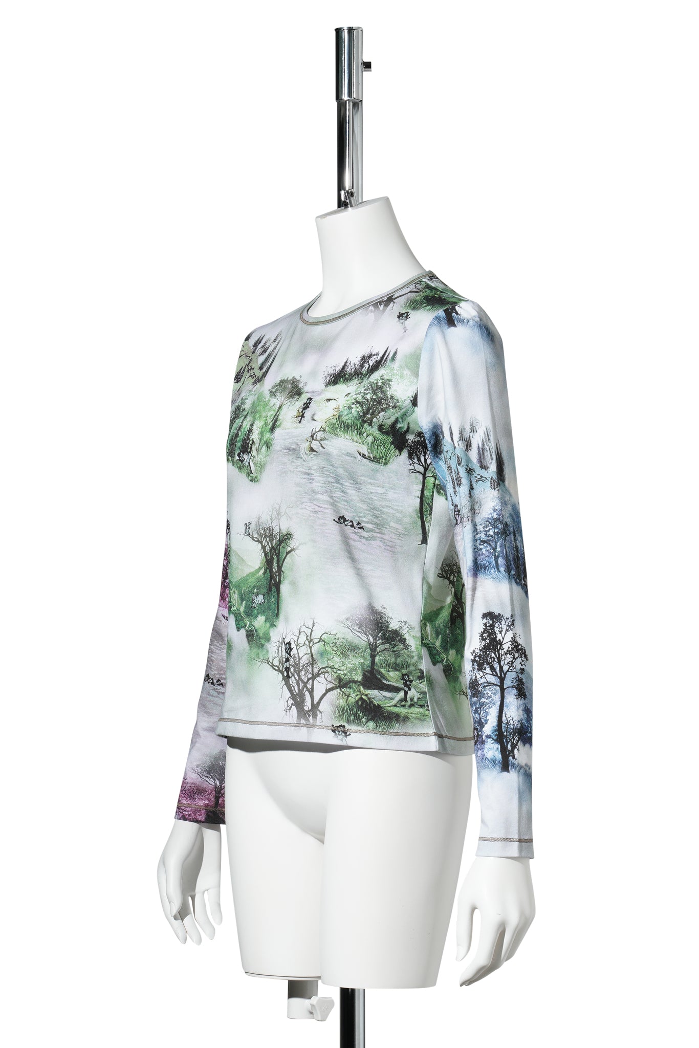 WHERE IS SHE? FITTED JERSEY TOP / MULTI
