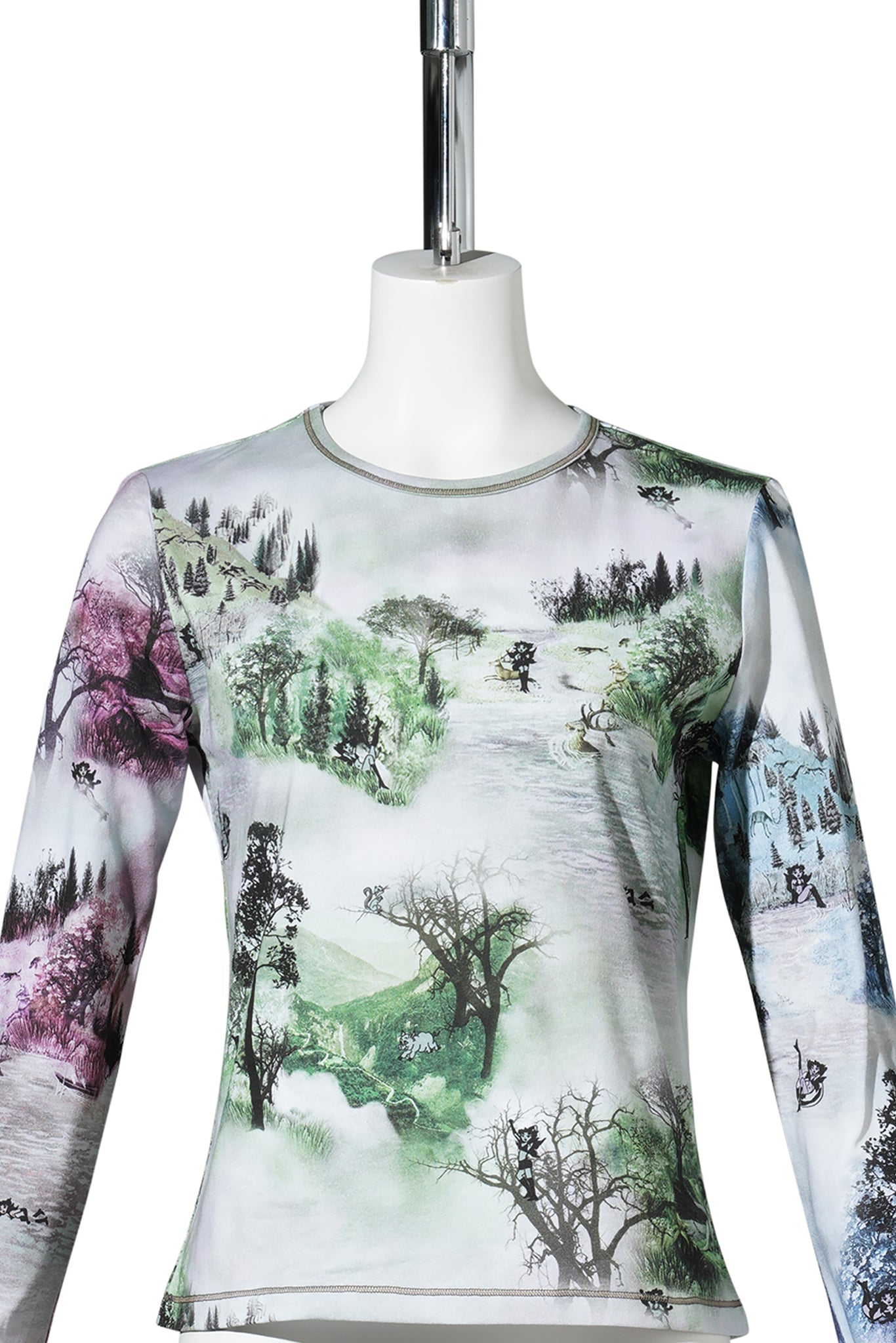 WHERE IS SHE? FITTED JERSEY TOP / MULTI