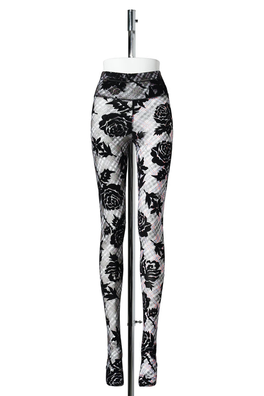 PICNIC PLAID FLOCKED MESH LEGGINGS / MULTI