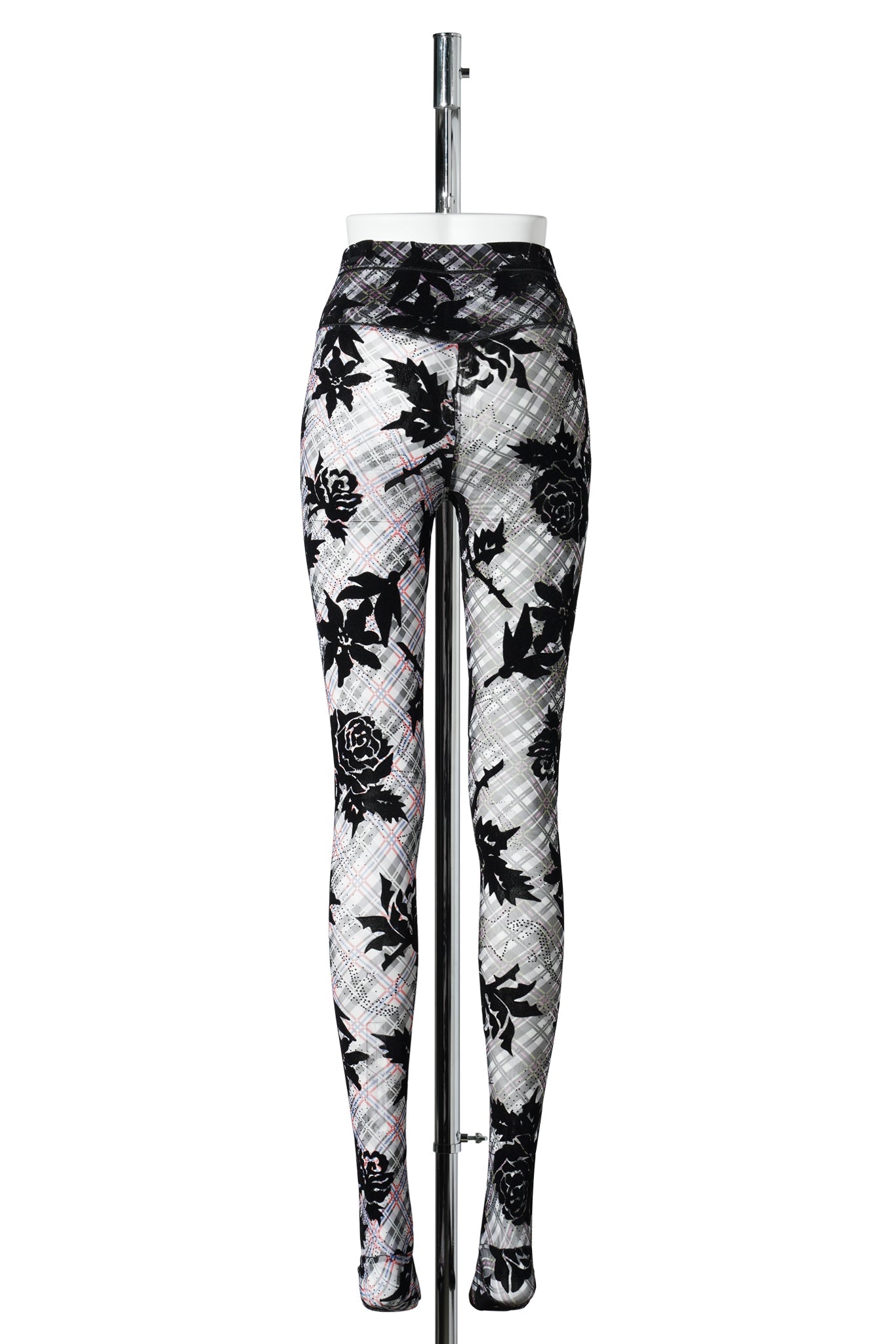PICNIC PLAID FLOCKED MESH LEGGINGS / MULTI