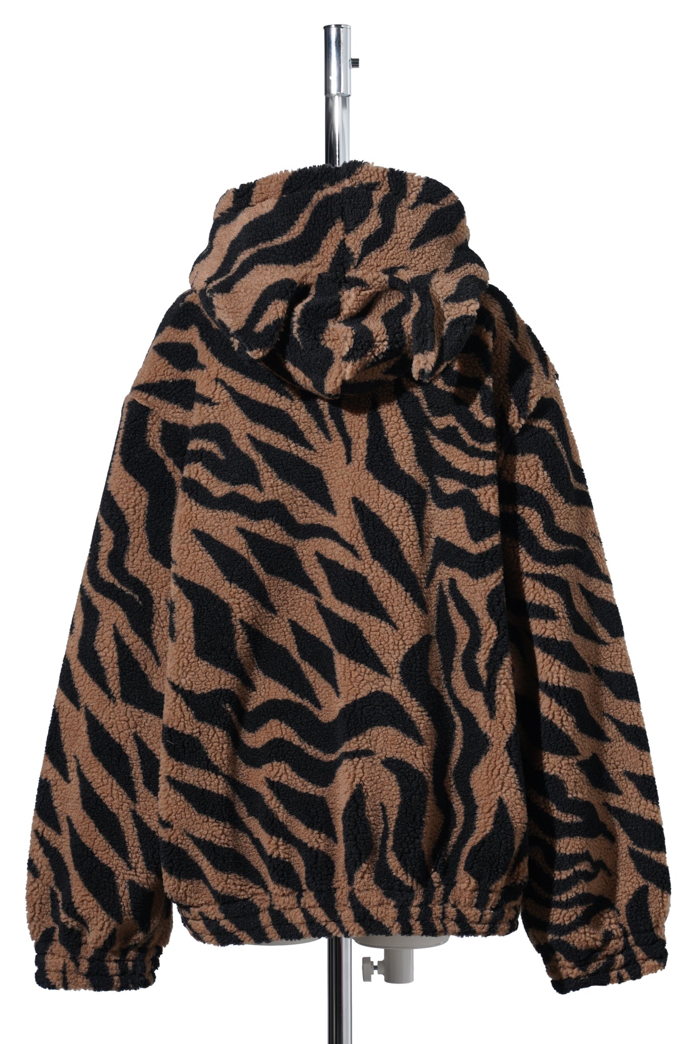 OVERSIZED HOODED FLEECE / BROWN AND BLACK