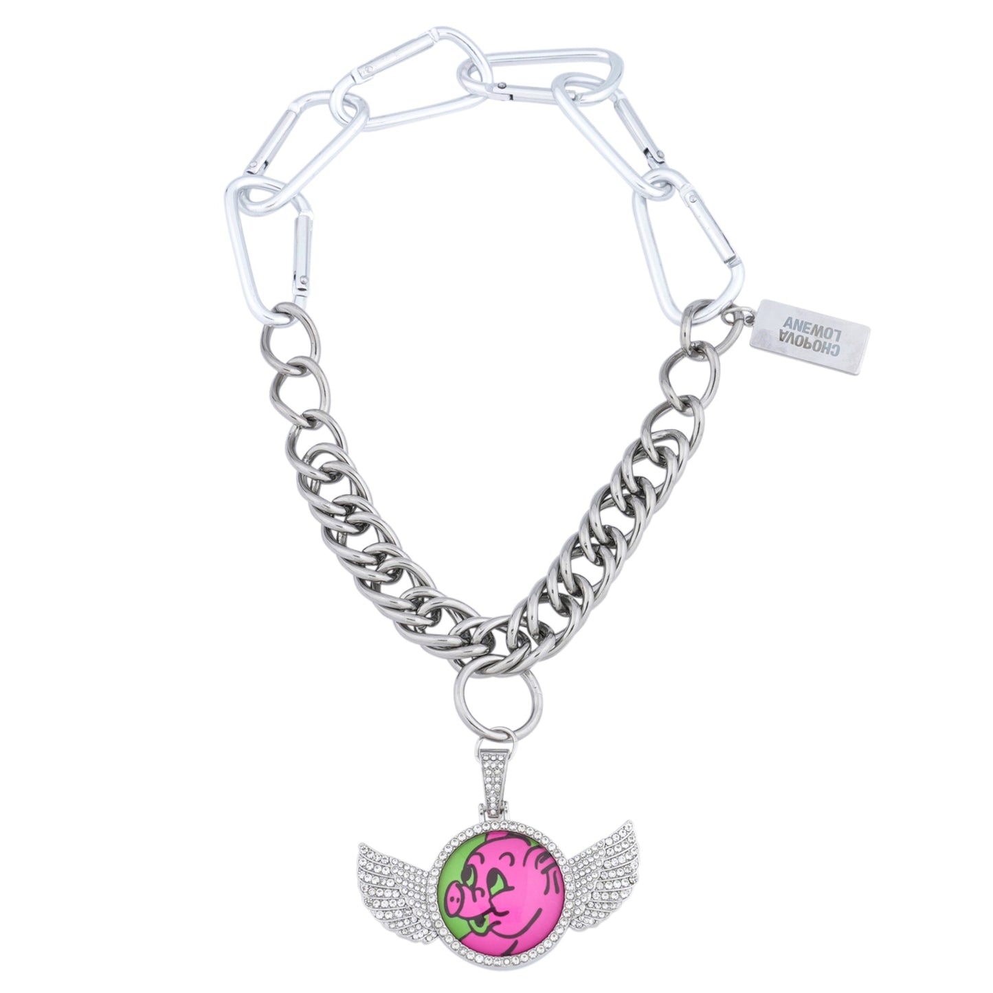 HEY PIGGY CARABINER NECKLACE / MULTI