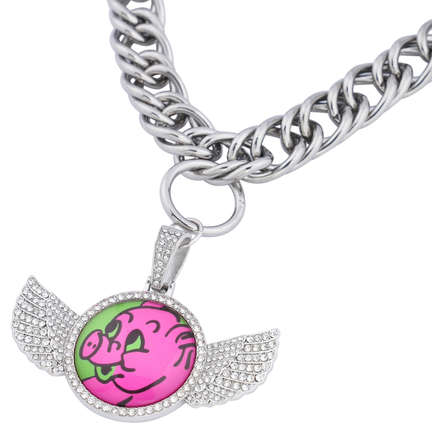 HEY PIGGY CARABINER NECKLACE / MULTI