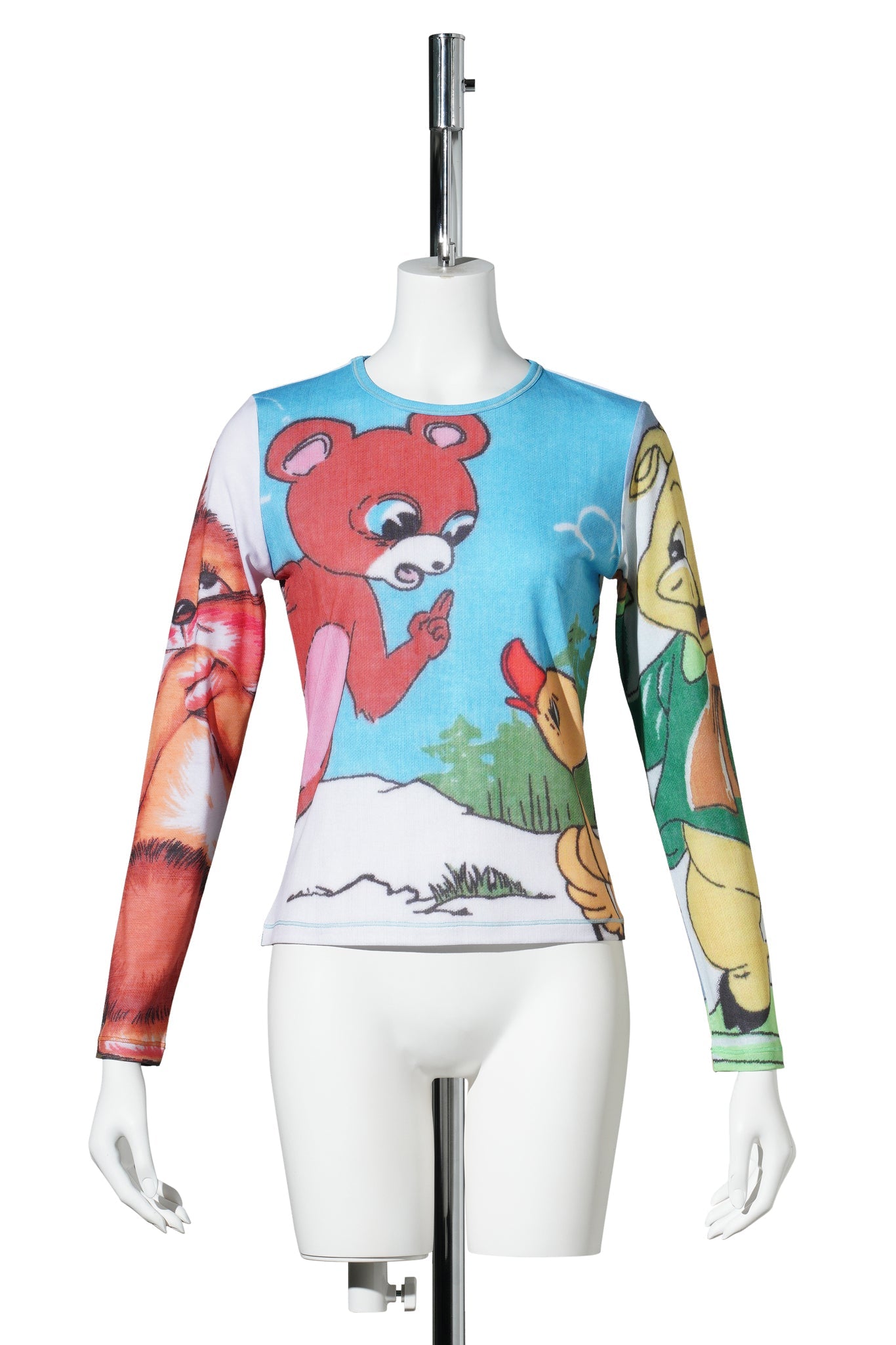 "EXCLUSIVE" LONG SLEEVE FITTED JERSEY TOP / MULTI