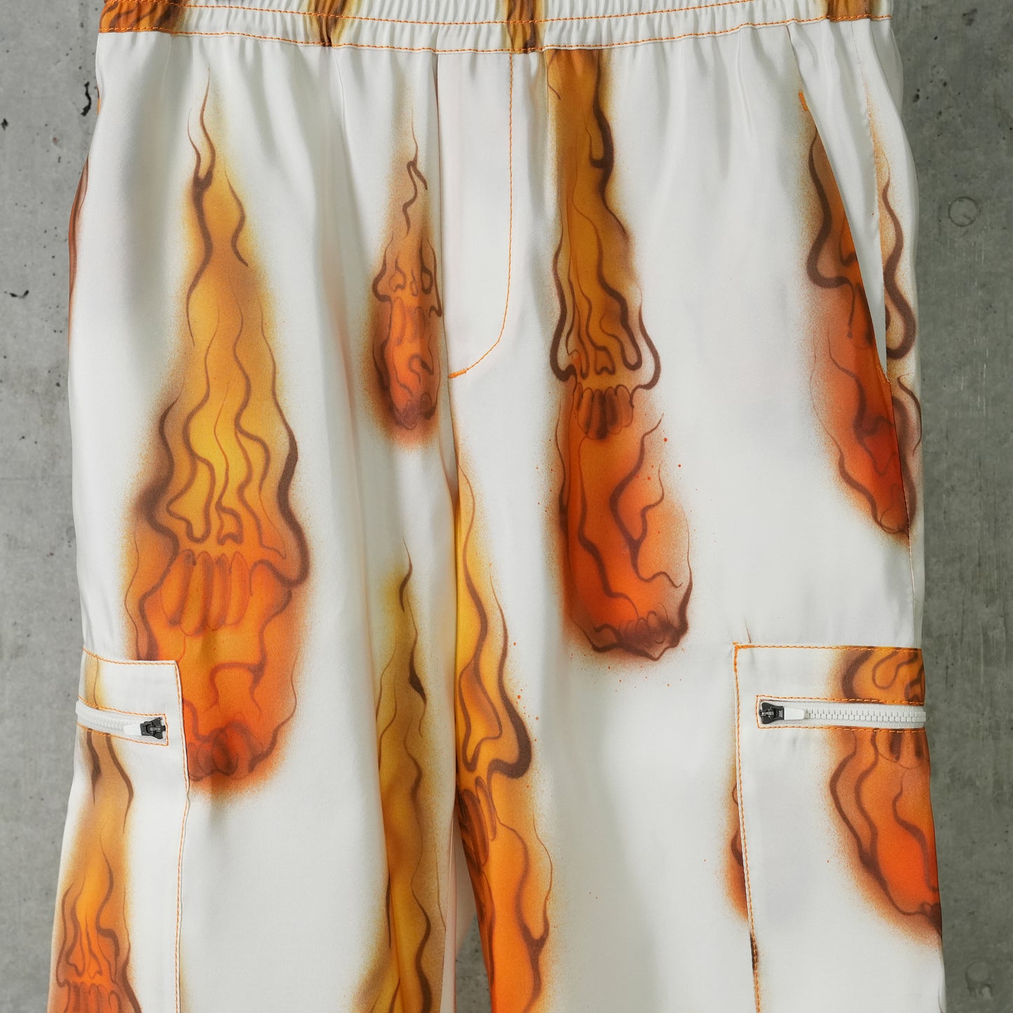 SILK CARGO PANTS / SPIRITS DROPS ALLOVER