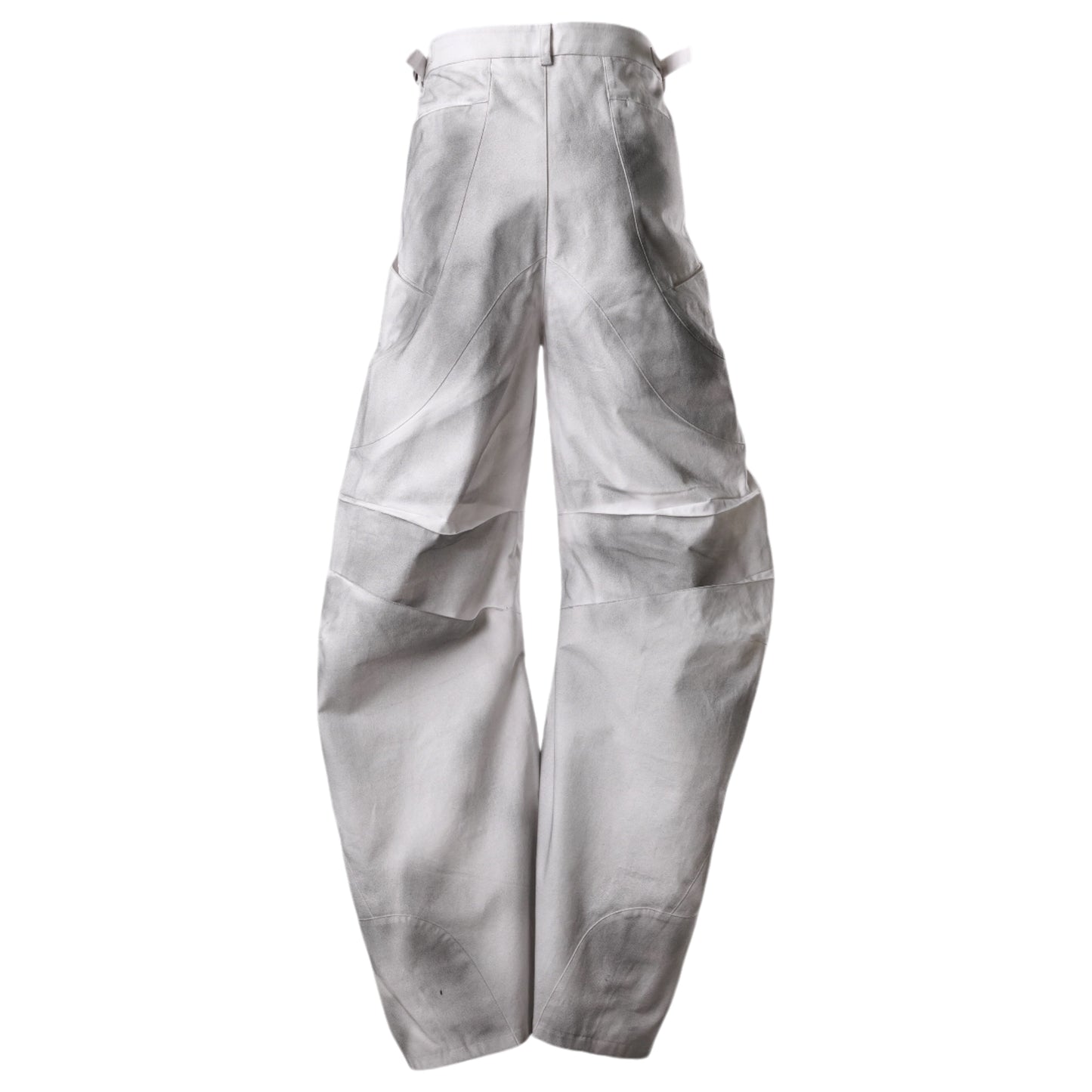 ARTICULATED DART TROUSERS / WHITE