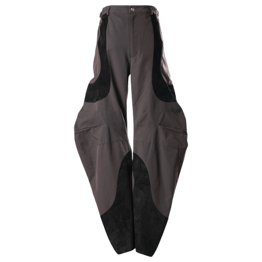 ARTICULATED DART TROUSERS / DARK BROWN