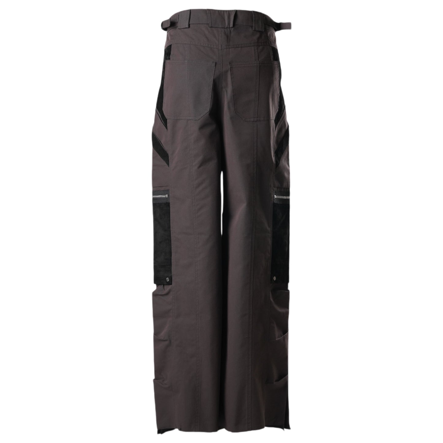 SNAPPED HEM CARGO TROUSERS / DARK BROWN