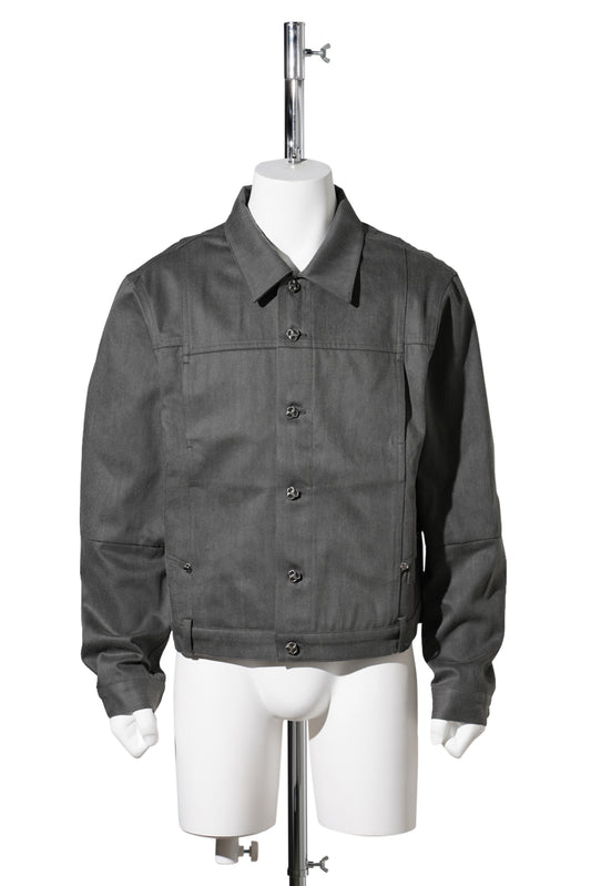 REWORKED DENIM JACKET / GREY