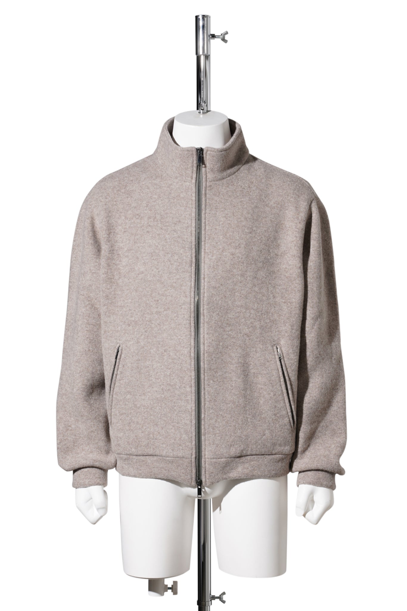 VIRGIN WOOL DRAPE FLEECE / TAUPE