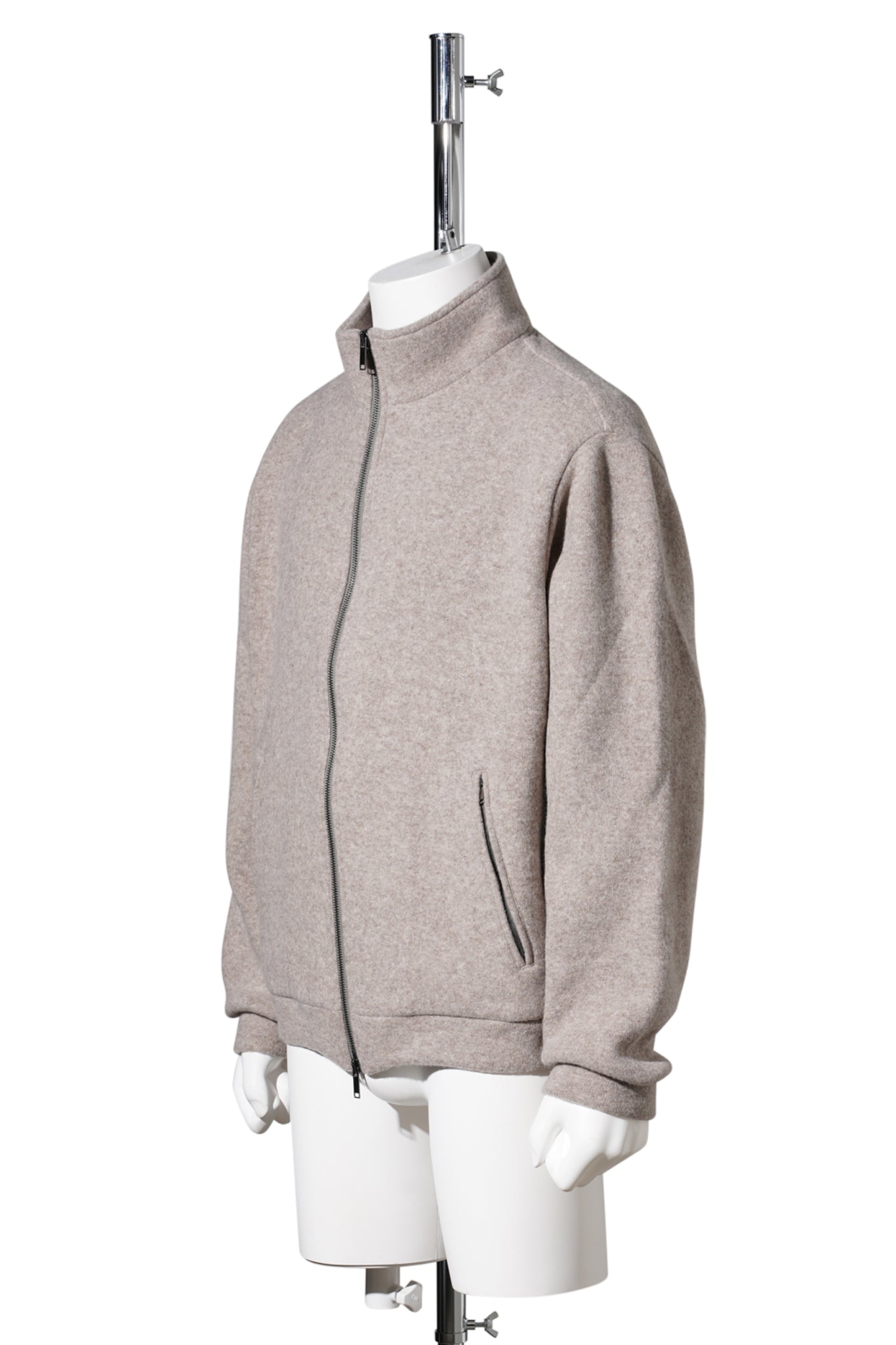 VIRGIN WOOL DRAPE FLEECE / TAUPE