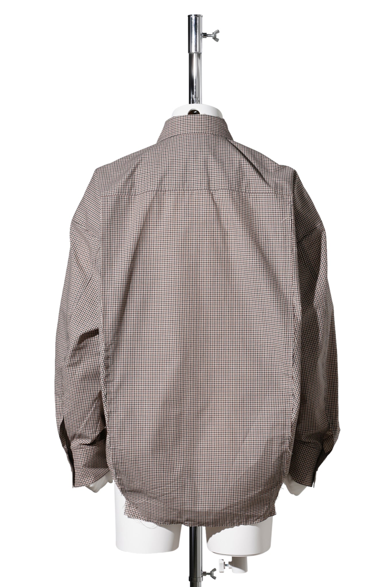 REWORKED GINGHAM FLANNEL SHIRT / BROWN GINGHAM
