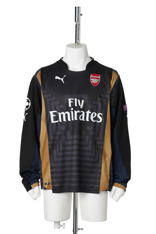 RECONSTRUCTED HYBRID VINTAGE LONGSLEEVEFOOTBALL JERSEY (ARSENAL 2014 and 2015) / MULTI COLOUR