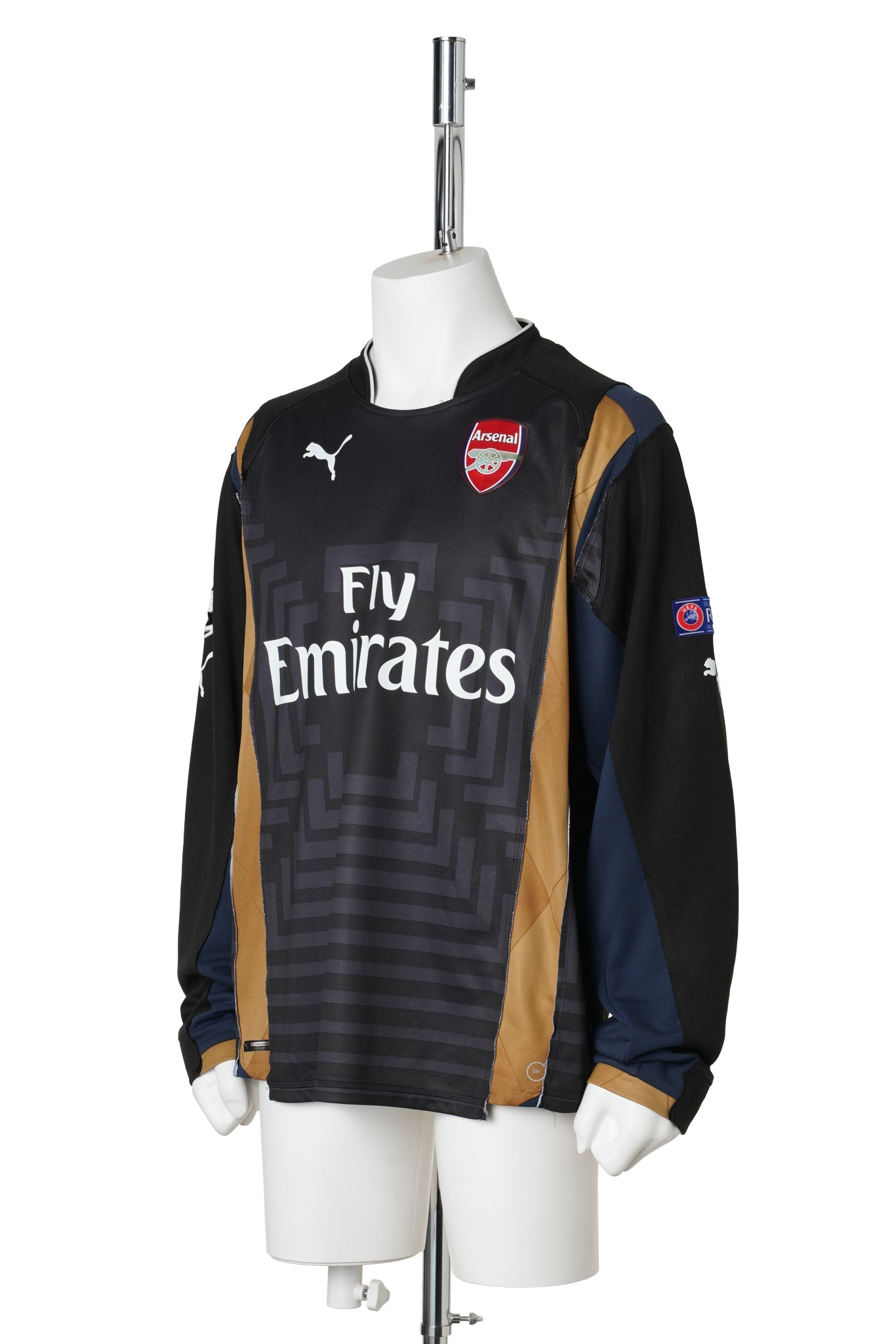 RECONSTRUCTED HYBRID VINTAGE LONGSLEEVEFOOTBALL JERSEY (ARSENAL 2014 and 2015) / MULTI COLOUR