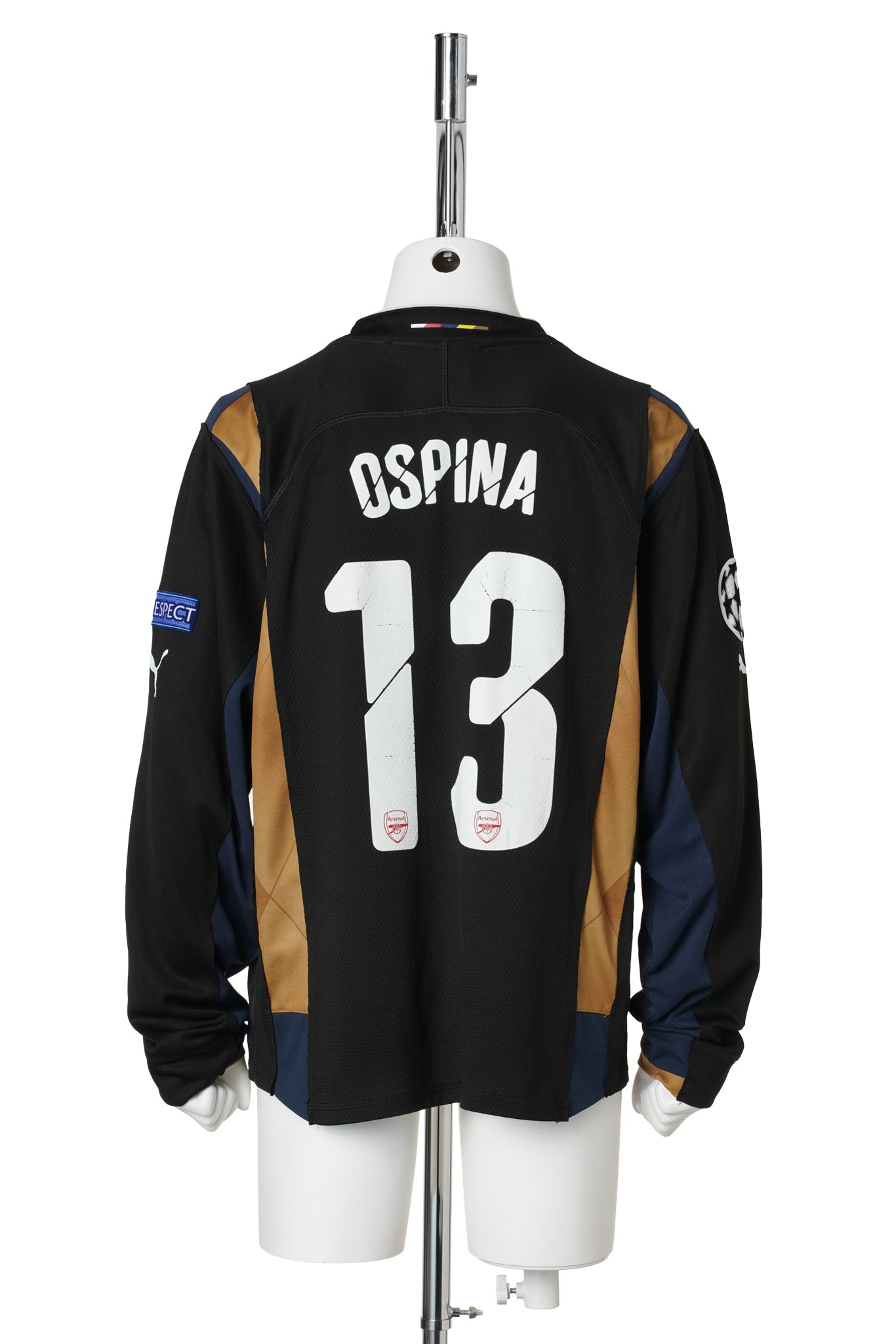 RECONSTRUCTED HYBRID VINTAGE LONGSLEEVEFOOTBALL JERSEY (ARSENAL 2014 and 2015) / MULTI COLOUR