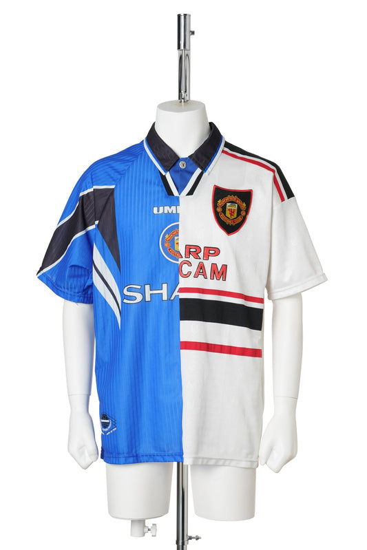 RECONSTRUCTED HYBRID VINTAGE SHORTSLEEVEFOOTBALL JERSEY (MANCHESTER UNITED 1996 and1997) / MULTI COLOUR