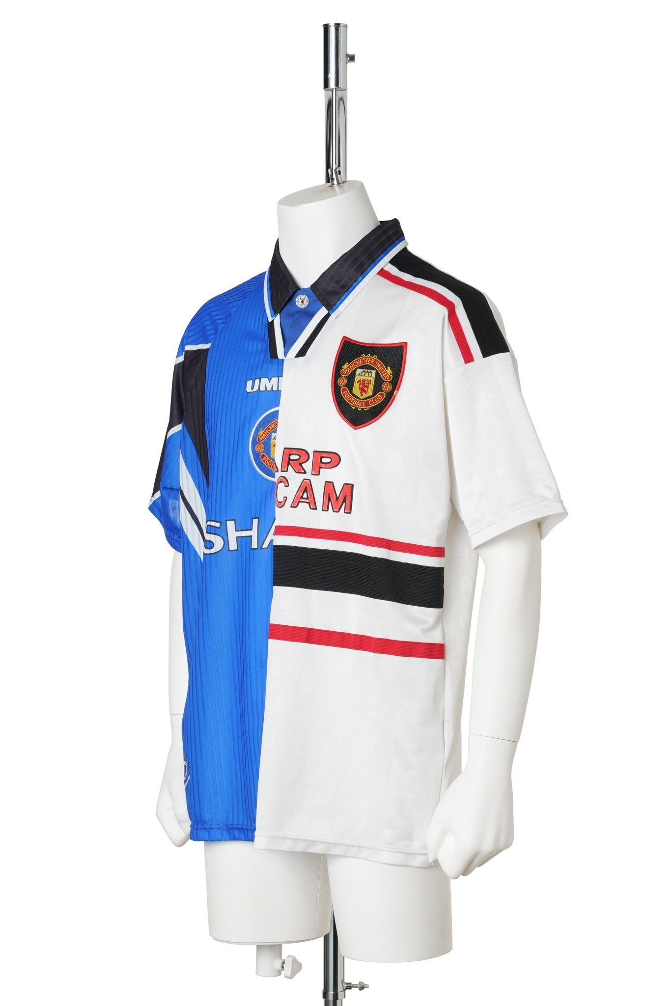 RECONSTRUCTED HYBRID VINTAGE SHORTSLEEVEFOOTBALL JERSEY (MANCHESTER UNITED 1996 and1997) / MULTI COLOUR