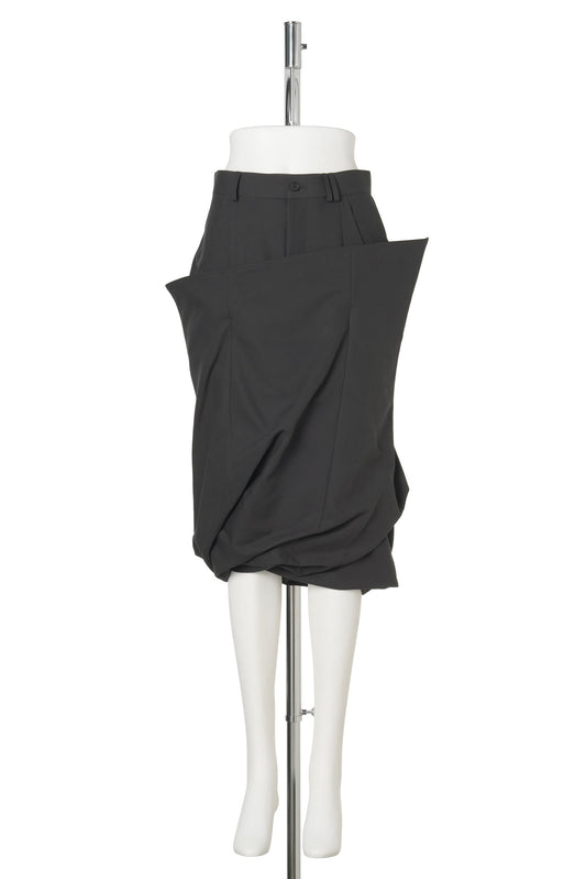 TURN PIPE SKIRT / CHARCOAL GRAY