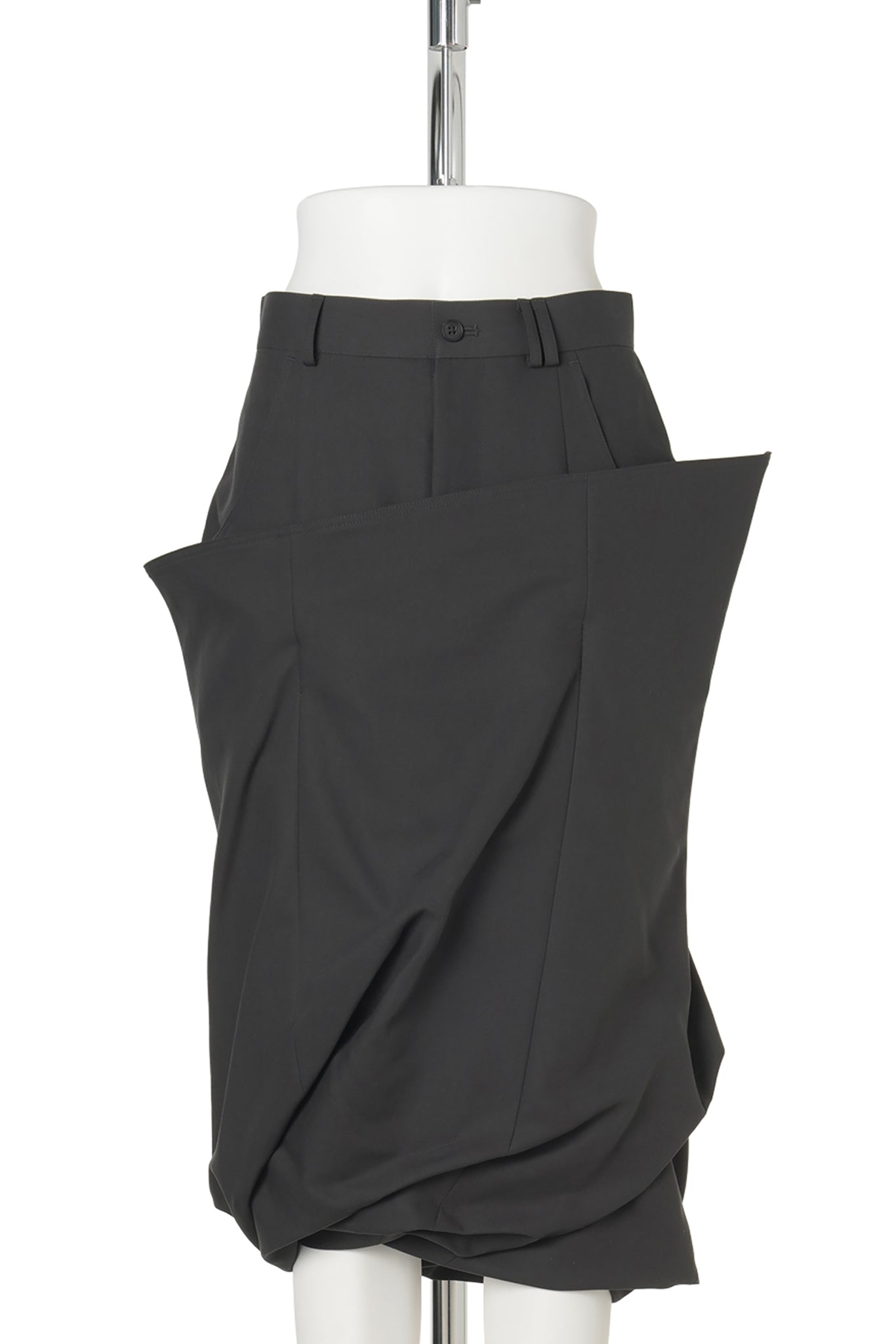 TURN PIPE SKIRT / CHARCOAL GRAY