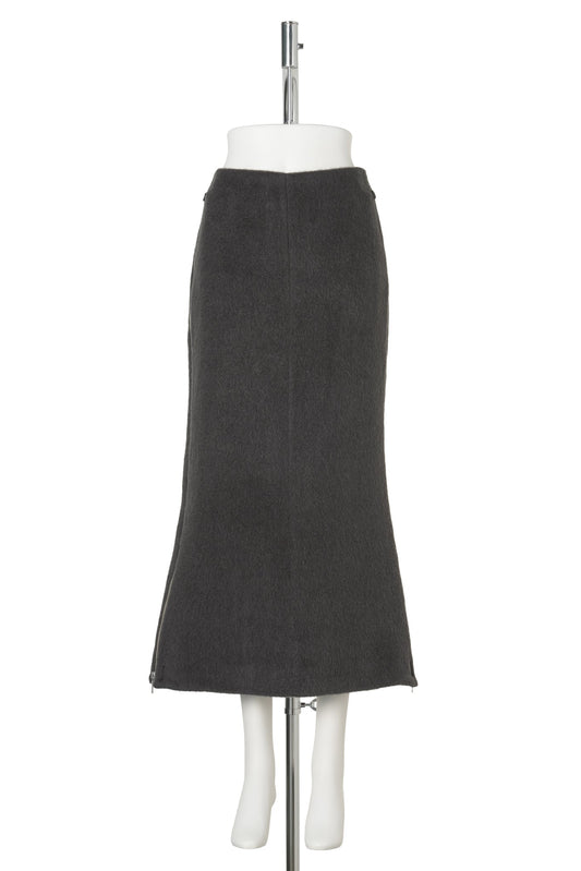 ARCH LONG SKIRT / CHARCOAL GRAY