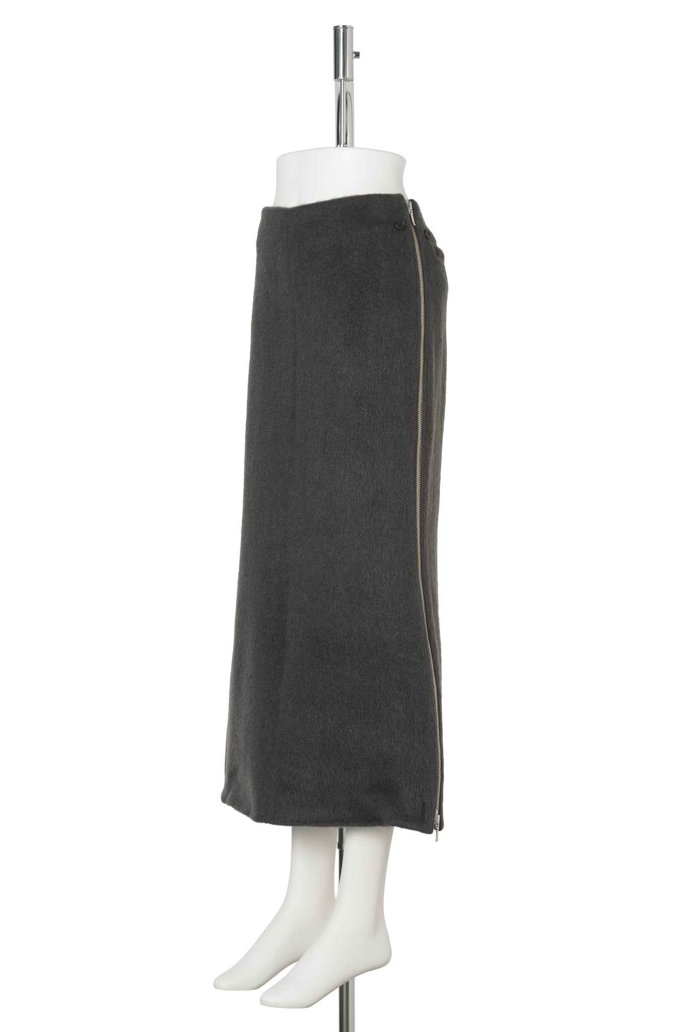ARCH LONG SKIRT / CHARCOAL GRAY