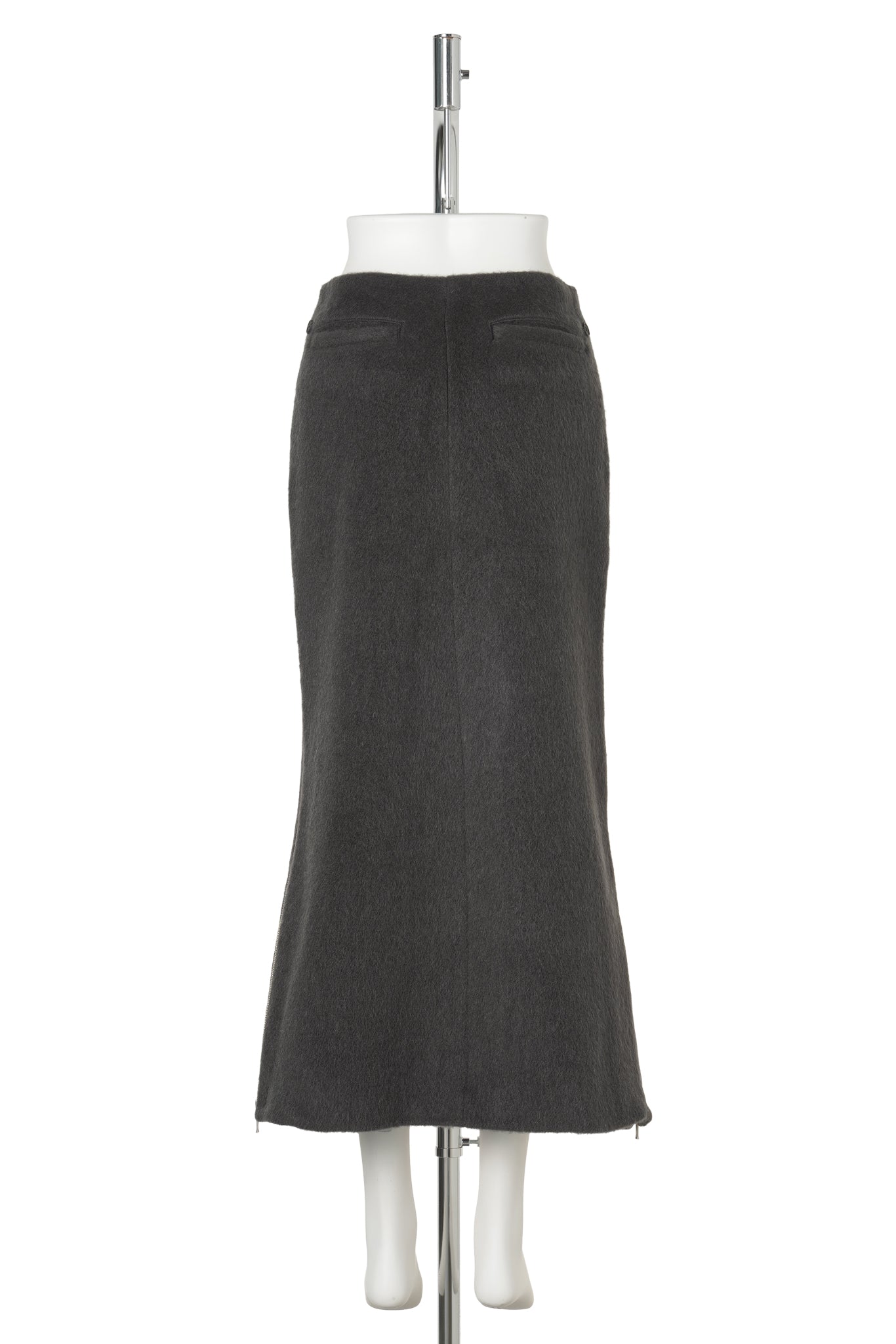 ARCH LONG SKIRT / CHARCOAL GRAY
