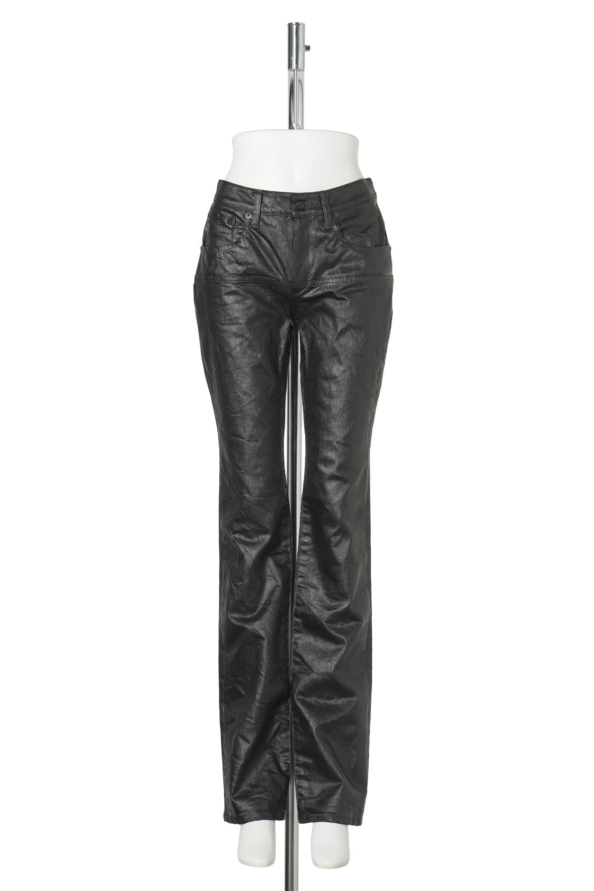 NARROW DENIM- SHINE BINDER COATING / BLACK