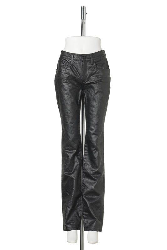NARROW DENIM- SHINE BINDER COATING / BLACK