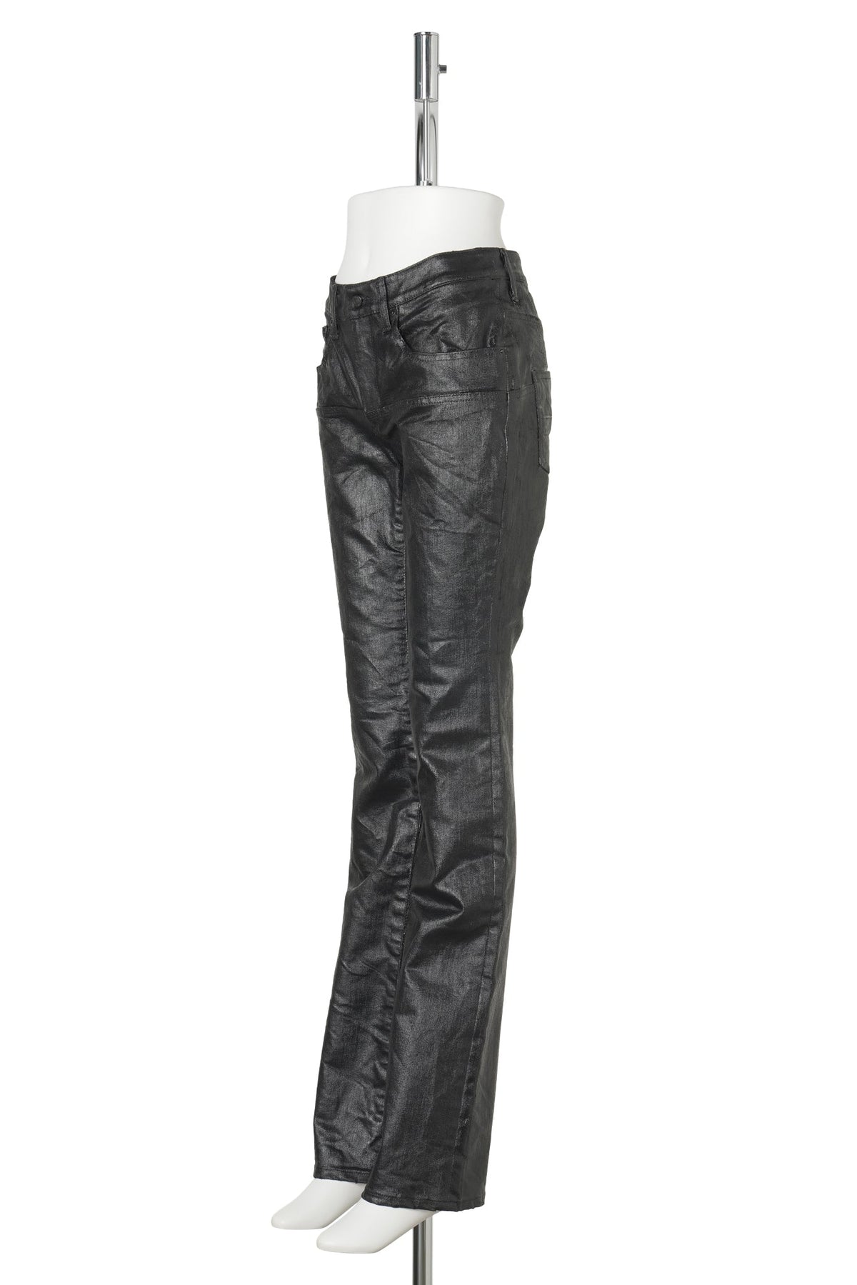 NARROW DENIM- SHINE BINDER COATING / BLACK