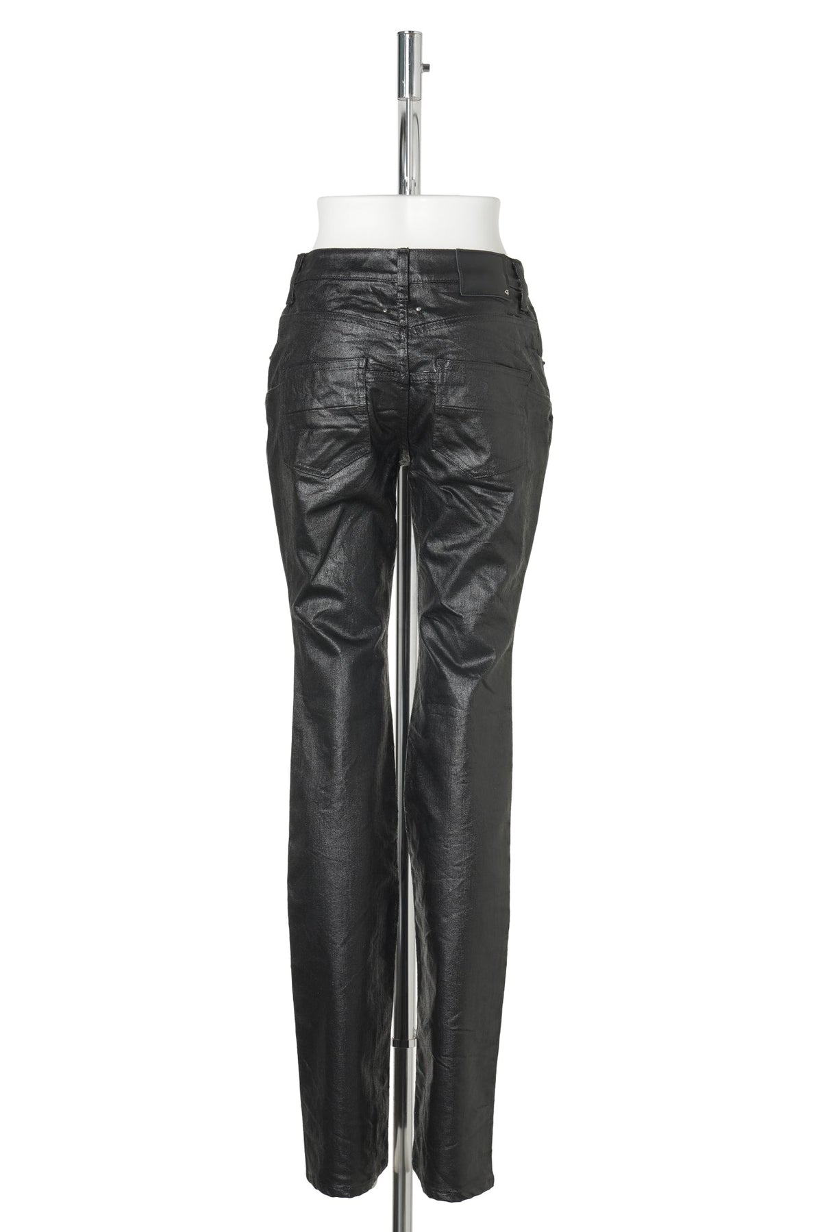 NARROW DENIM- SHINE BINDER COATING / BLACK