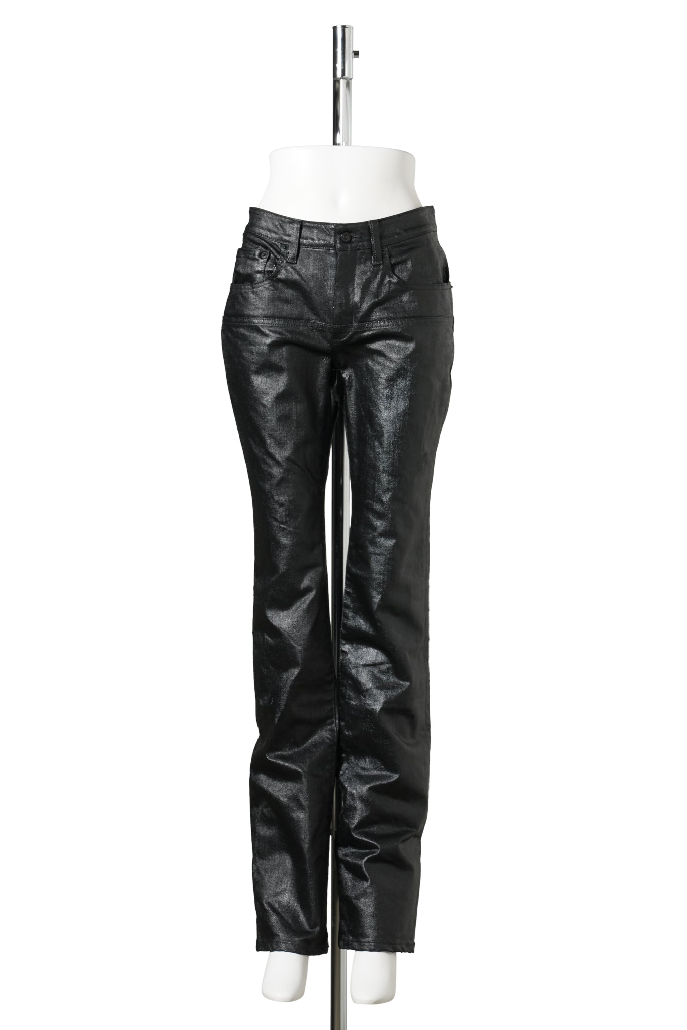NARROW DENIM- SHINE BINDER COATING / BLACK