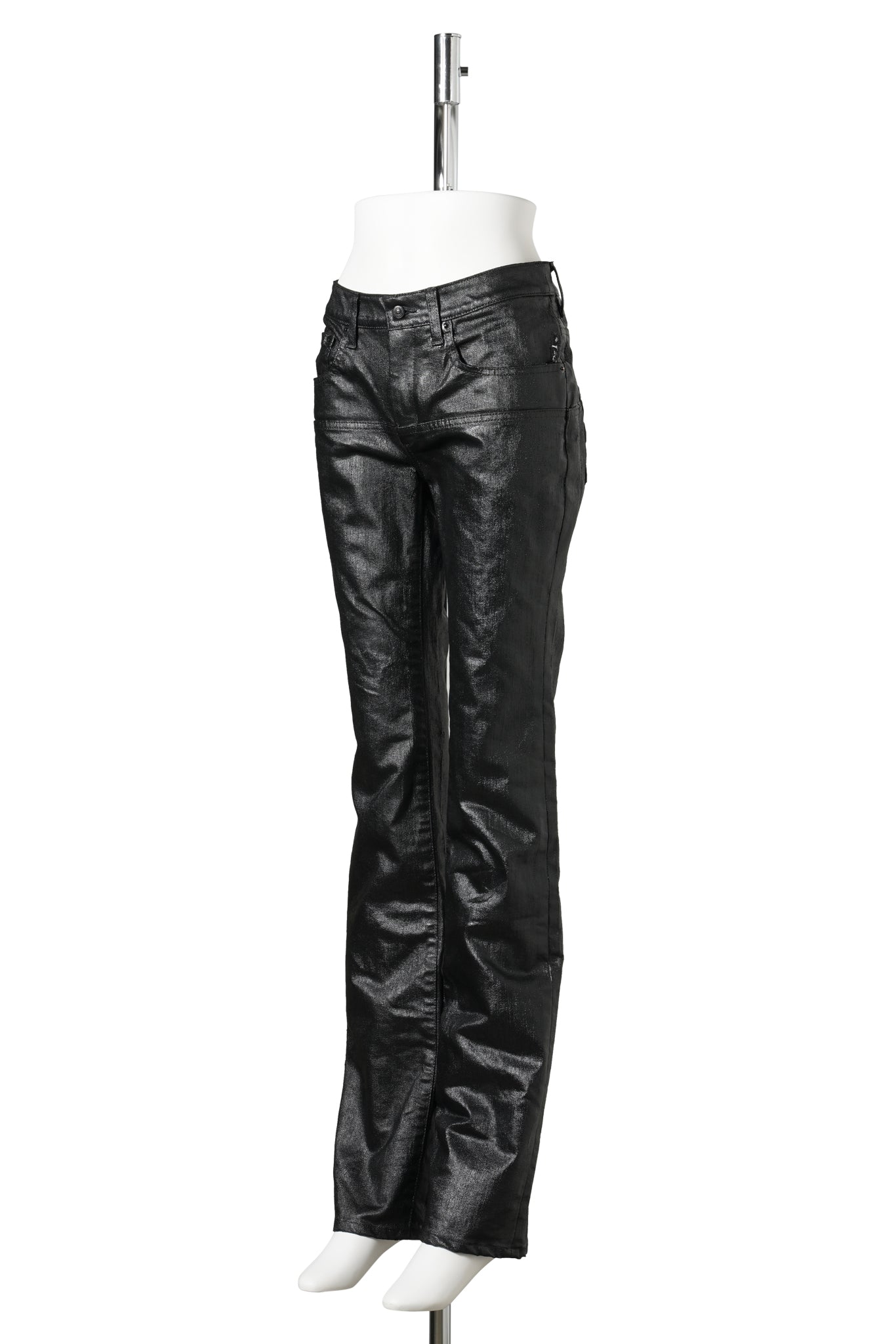 NARROW DENIM- SHINE BINDER COATING / BLACK