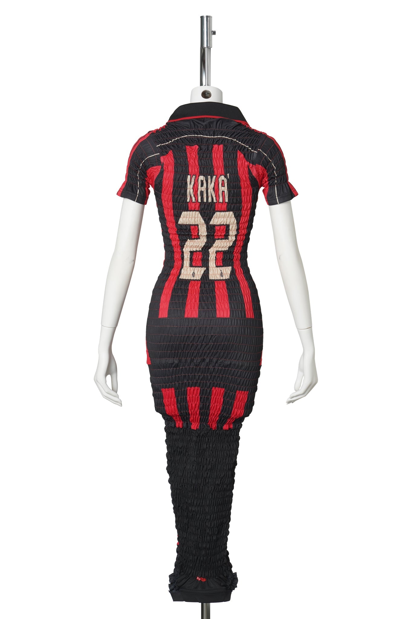 RECONSTITUTED SHIRRED FOOTBALL DRESS / MULTI