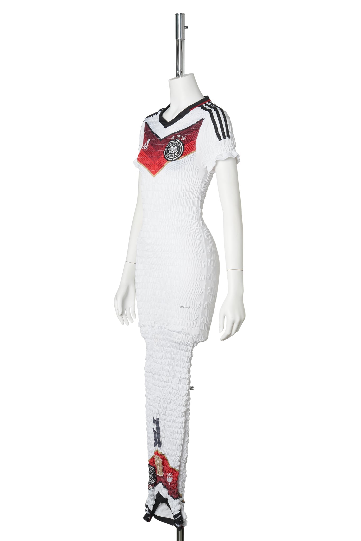 RECONSTITUTED SHIRRED FOOTBALL DRESS / MULTI