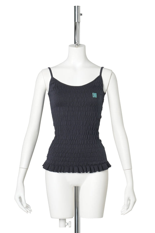 SHIRRED KNITTED CAMI / NAVY