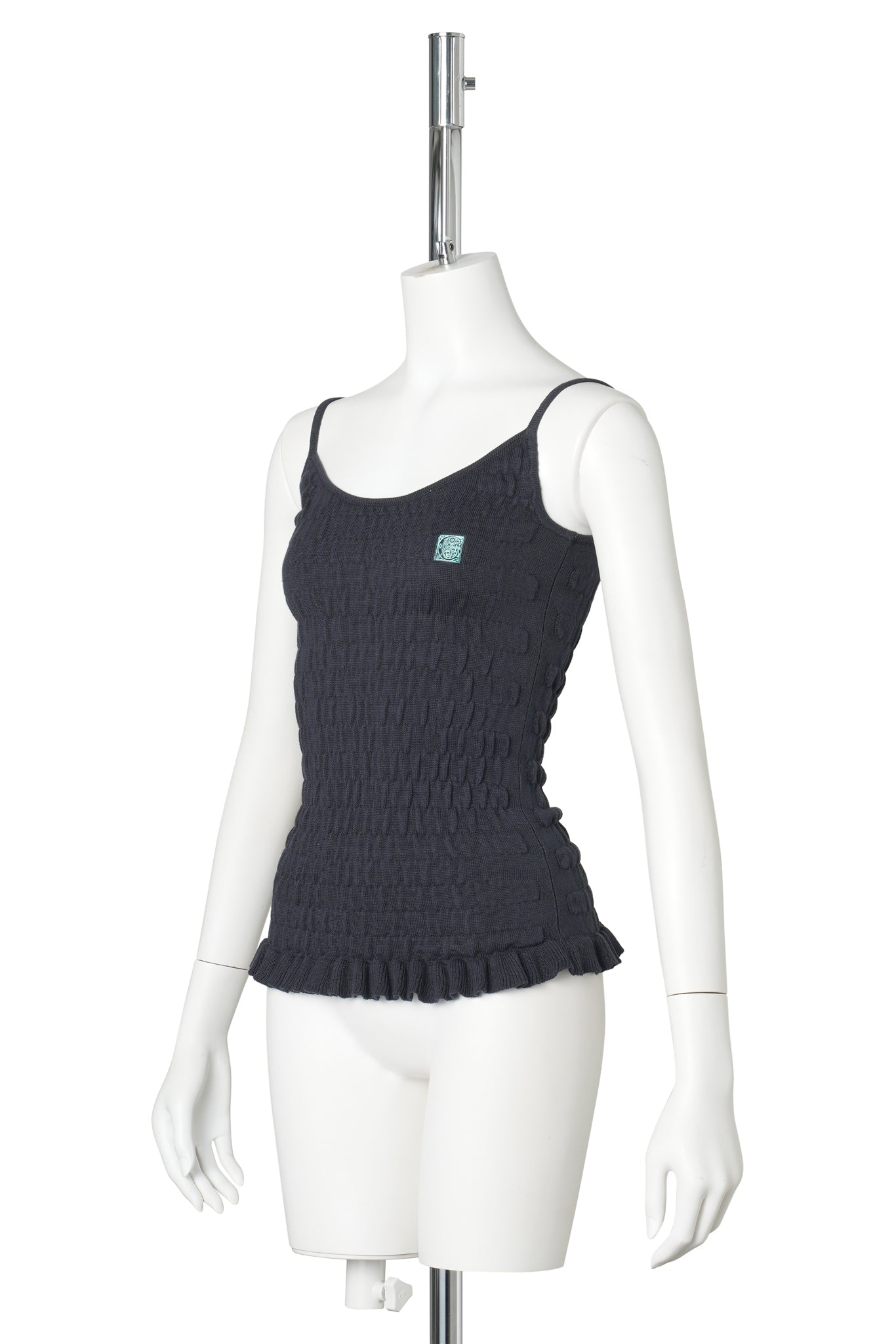 SHIRRED KNITTED CAMI / NAVY