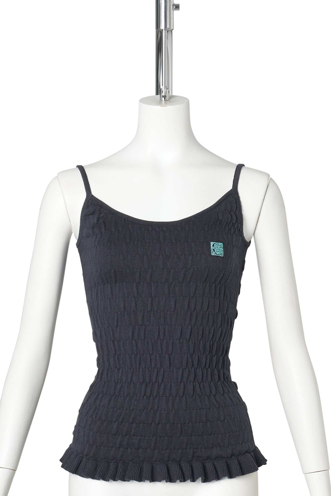SHIRRED KNITTED CAMI / NAVY