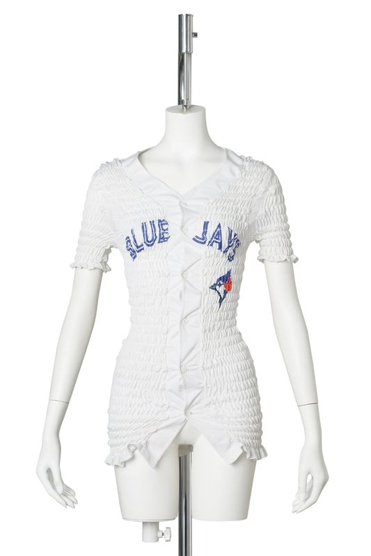 RECONSTITUTED SHIRRED BASEBALL JERSEY / MULTI