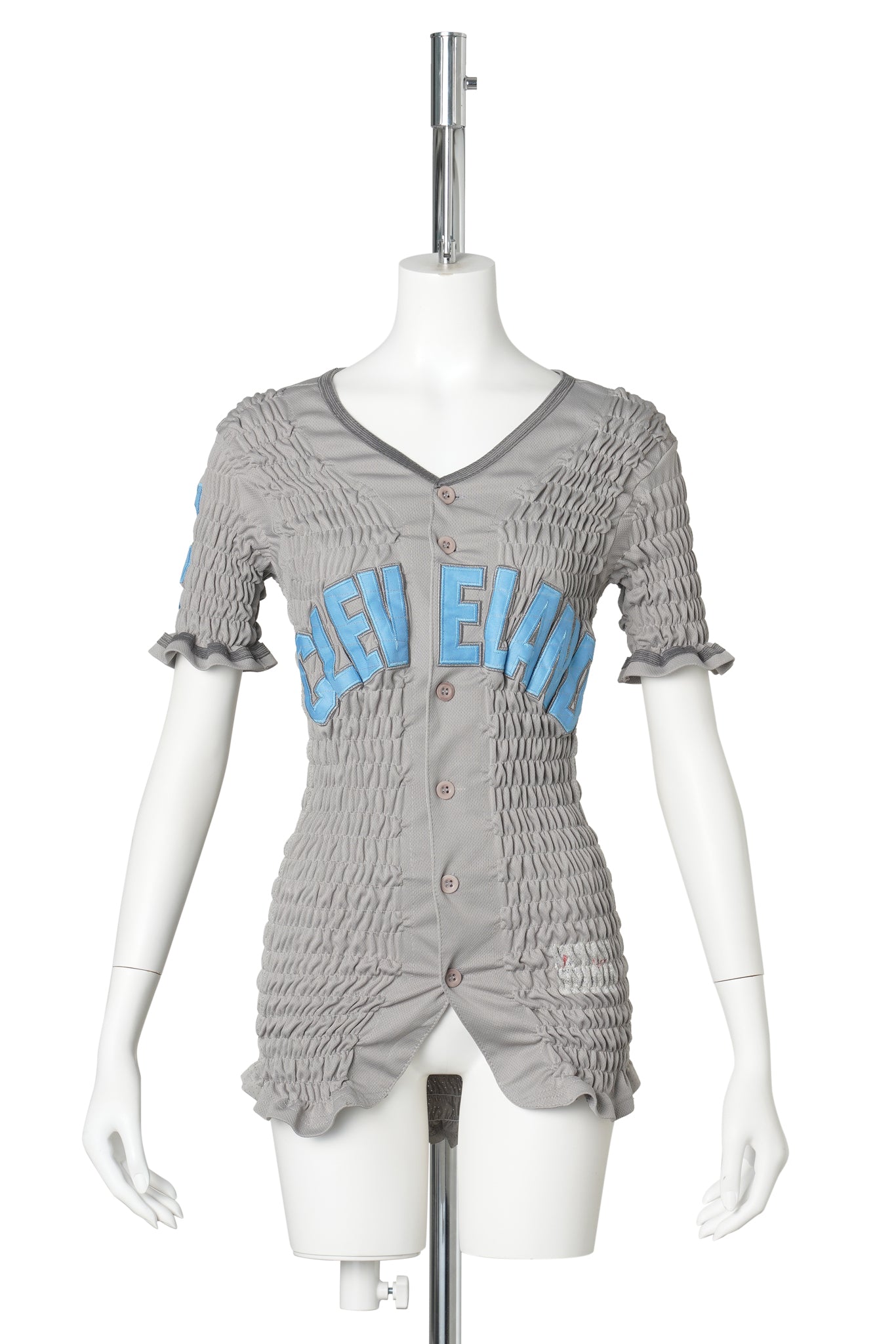 RECONSTITUTED SHIRRED BASEBALL JERSEY / MULTI