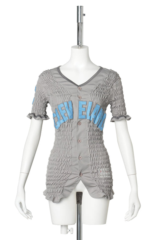RECONSTITUTED SHIRRED BASEBALL JERSEY / MULTI