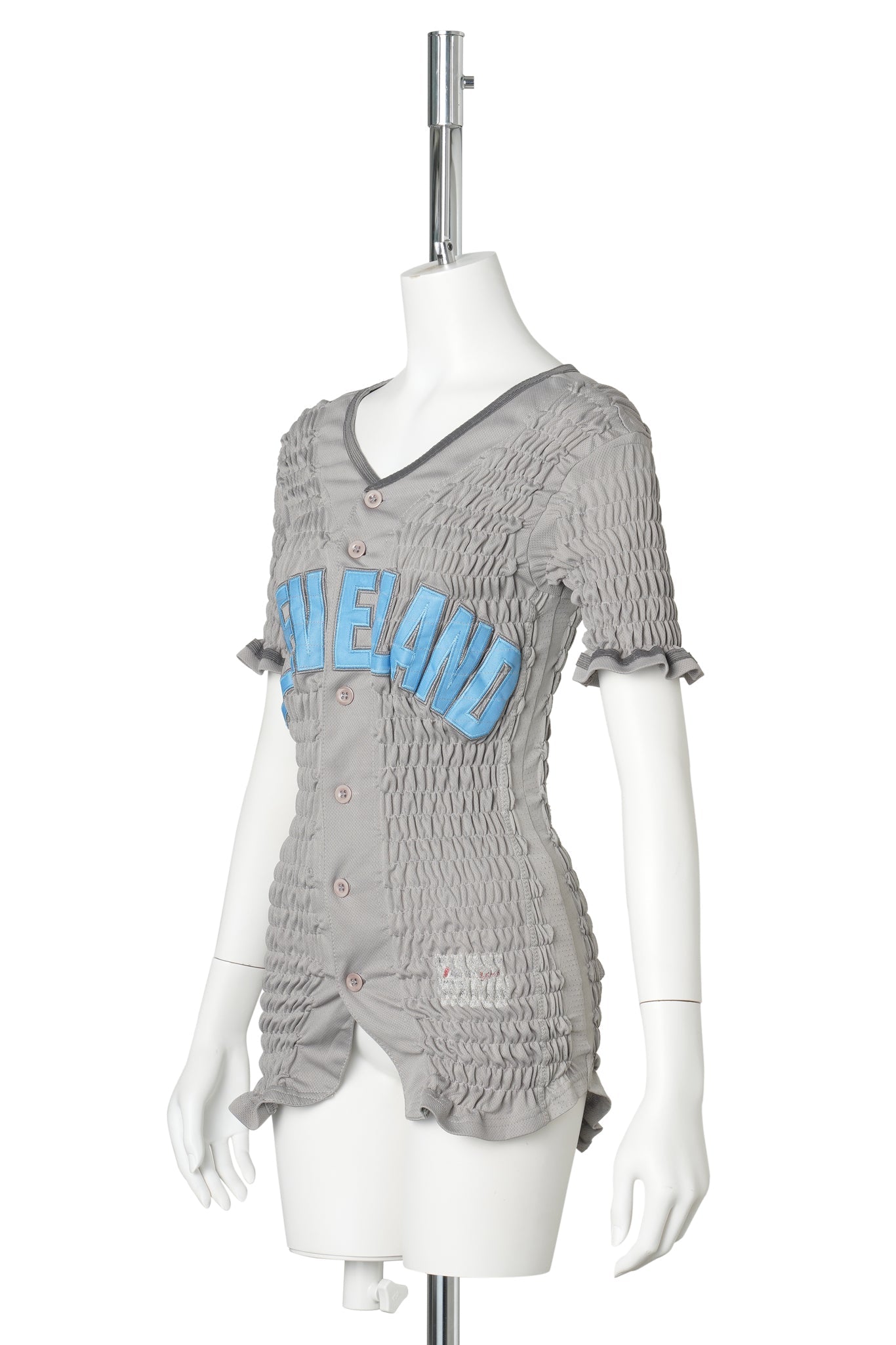 RECONSTITUTED SHIRRED BASEBALL JERSEY / MULTI