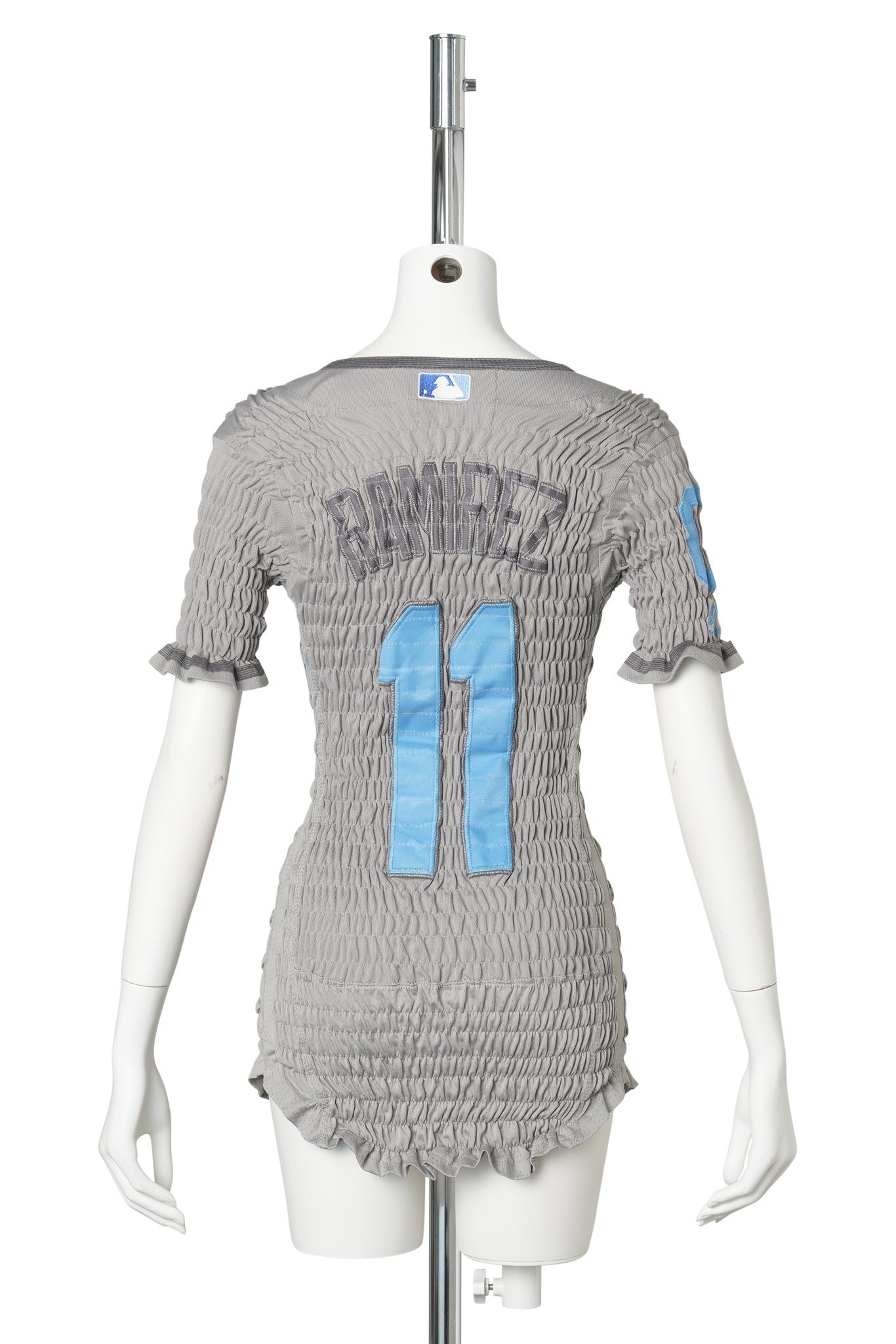 RECONSTITUTED SHIRRED BASEBALL JERSEY / MULTI
