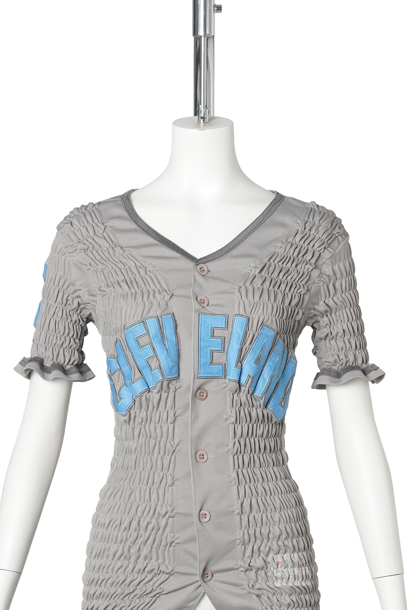 RECONSTITUTED SHIRRED BASEBALL JERSEY / MULTI