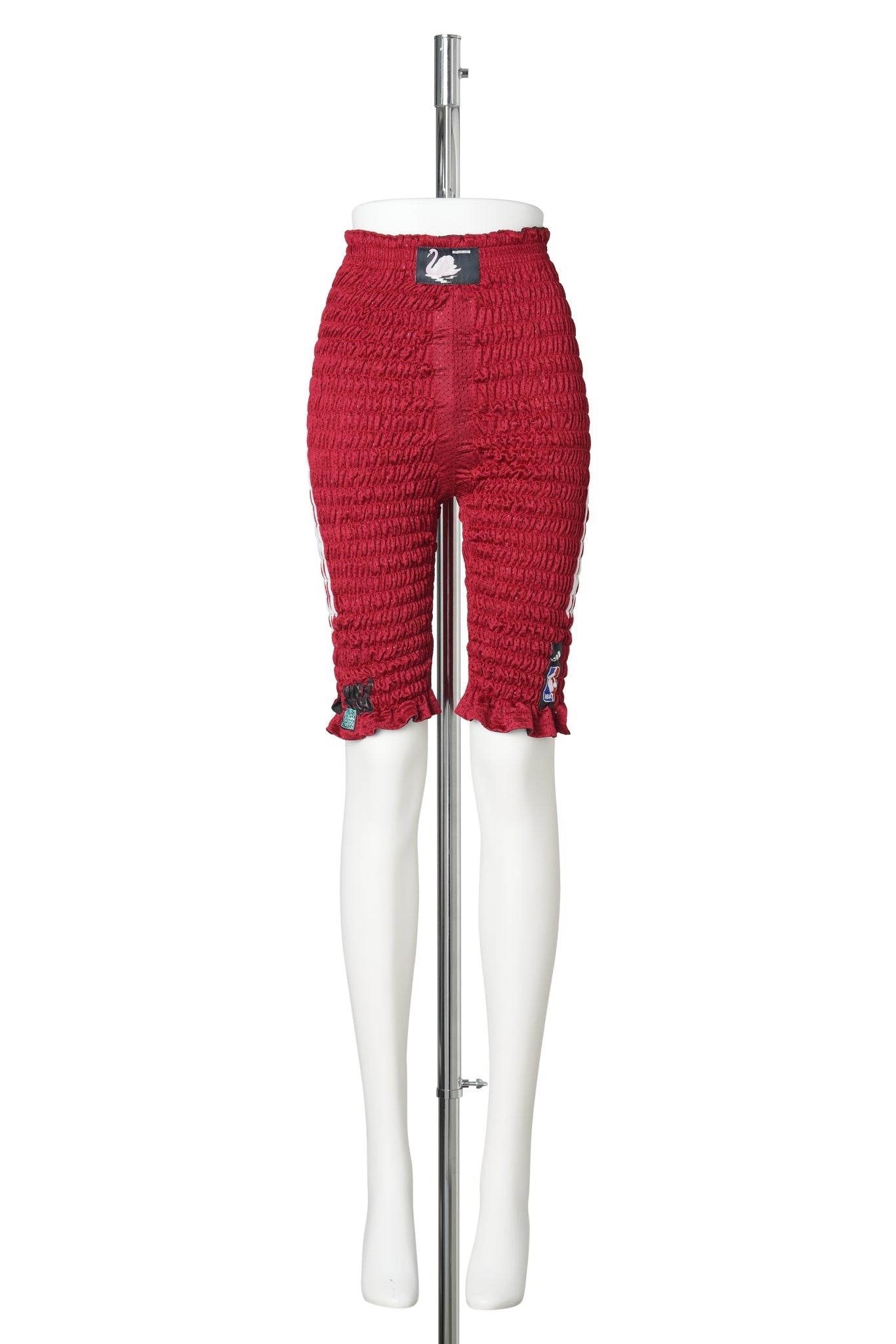 RECONSTITUTED SHIRRED BASKETBALL SHORTS / MULTI